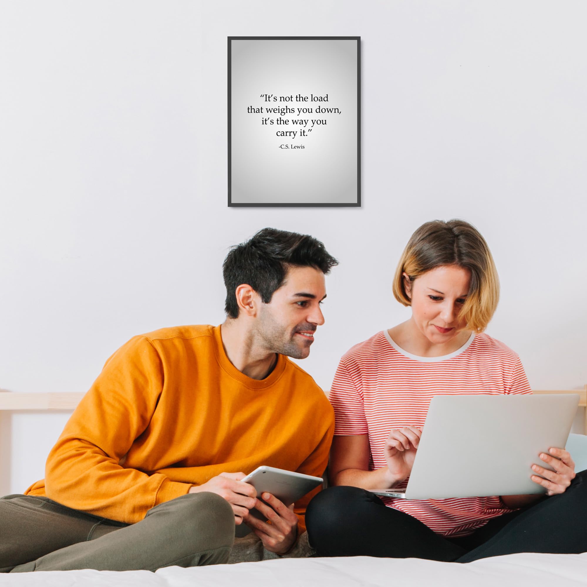 Inspirational C.S. Lewis Quote Wall Art Print - 'Not the Load' Typographic Decor for Living Room, Home & Office | Motivational Modern Aesthetic Poster 8x10 Inches Unframed | Perfect for Gifts, Study Spaces & Wall Decor