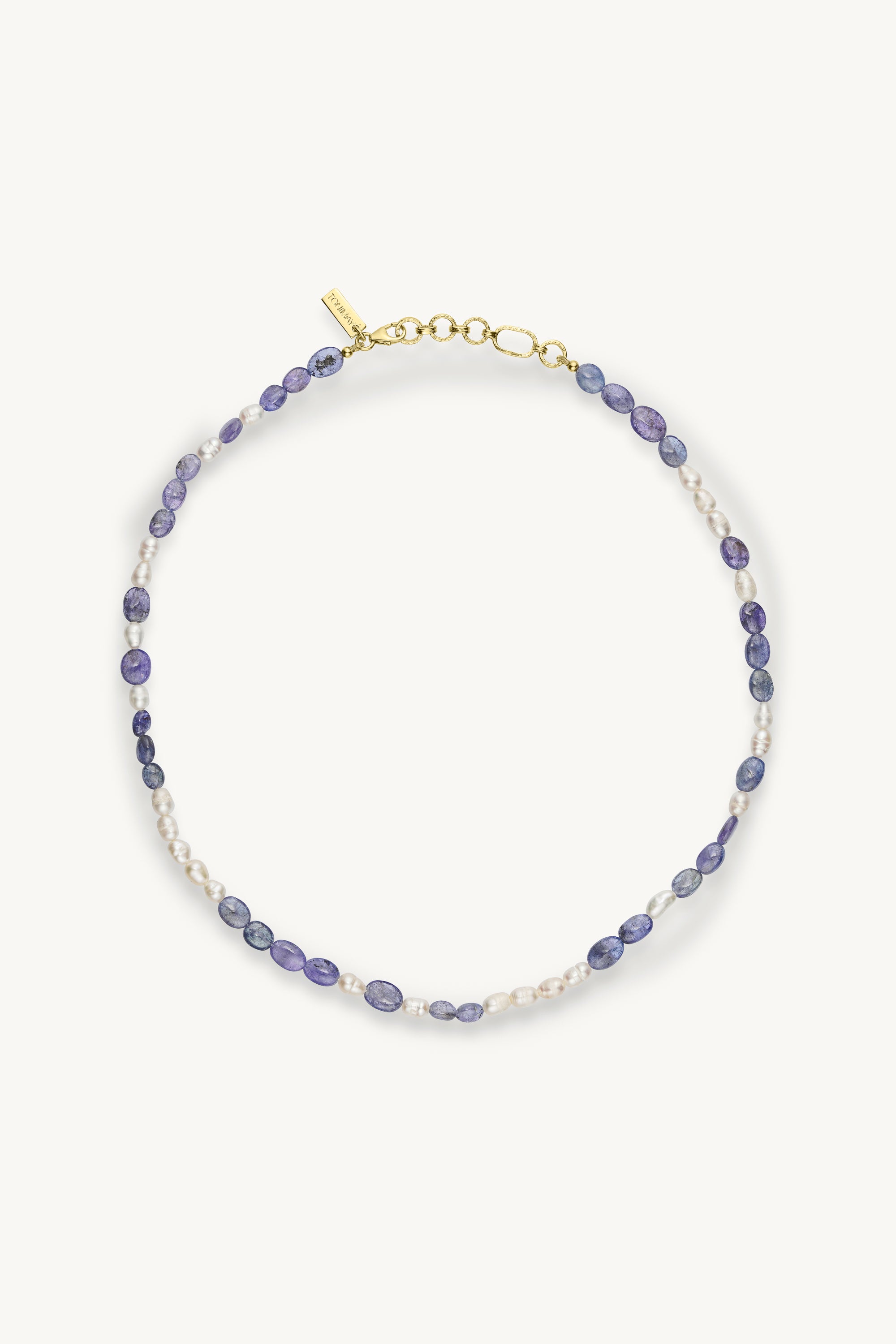 Exquisite Tanzanite & Pearl Gold Beaded Necklace for Women | Elegant Jewelry Gift for Birthday, Anniversary & Special Occasions | Perfect for Evening Parties, Weddings & Date Nights