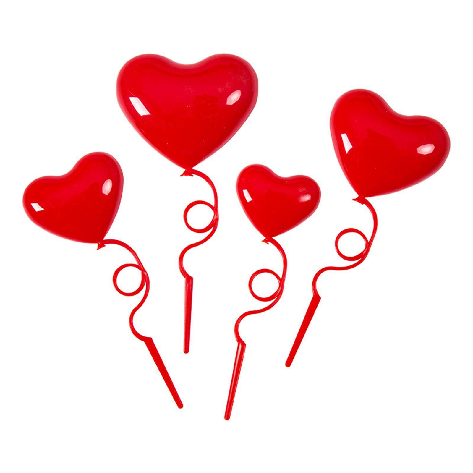 BinaryABC Red Heart Cake Toppers - 20Pcs Valentine's Day Cake Decorations for Wedding, Anniversary & Romantic Party Supplies | Perfect for Cupcakes, Desserts & DIY Baking Projects