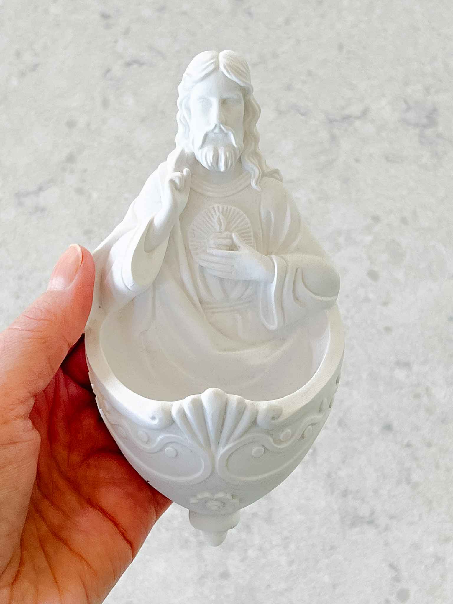 Sacred Heart Holy Water Font - Catholic Religious Wall Decor for Home, Church & Prayer Room - Perfect for Baptism, Blessings & Spiritual Decor
