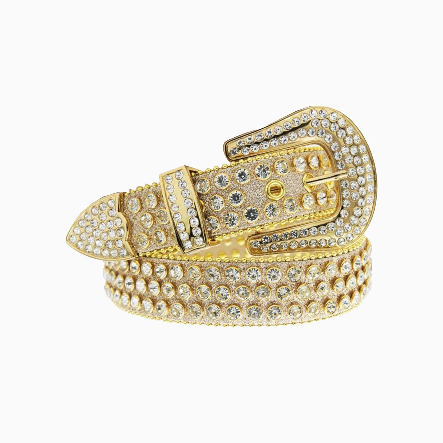 DNA Belt - Gold Glitter Shiny Rhinestone Waist Belt with Silver Stones for Women | Perfect for Parties, Weddings & Evening Dresses