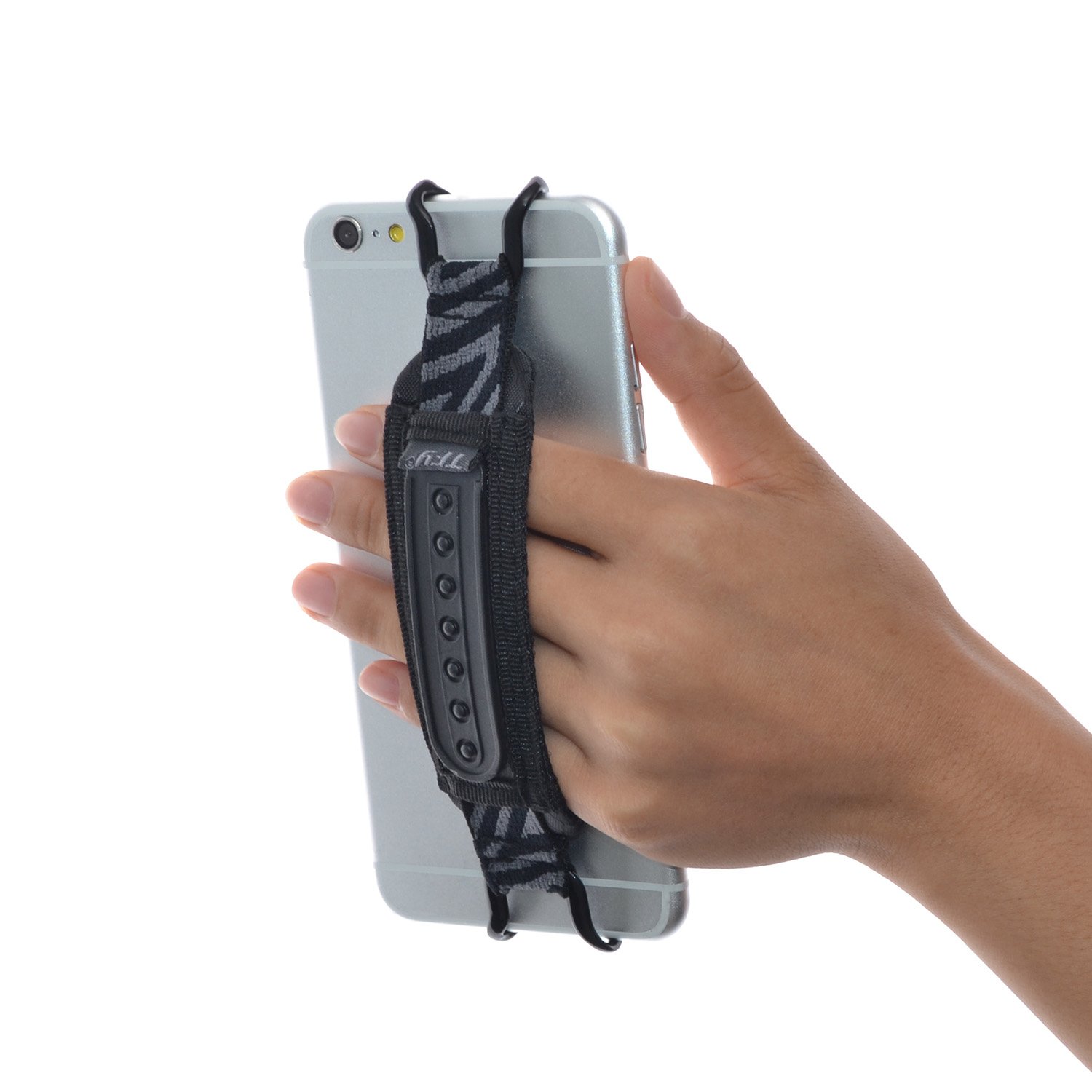 TFY Security Phone Hand Strap Holder with Adjustable Belt Stand - Compatible with iPhone 16/16 Plus/16 Pro Max/15 Pro/14/Xs Max/XR/SE & Samsung Galaxy S24/S23/Note 20/Huawei Mate 60 Pro - Anti-Drop Wrist Strap for Running, Hiking & Outdoor Activities (Black)