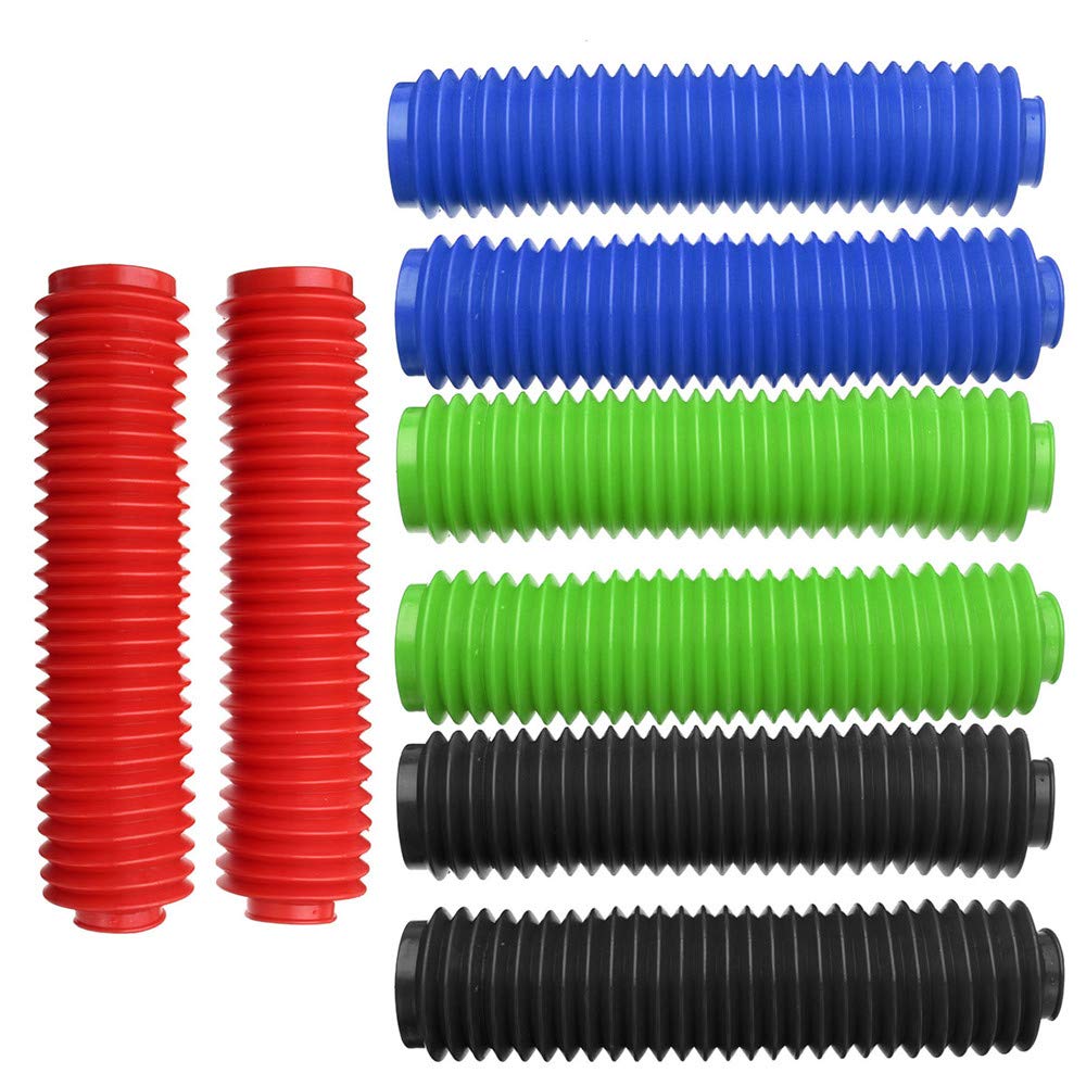 YONGYAO 27-Section Universal Motorcycle Front Shock Absorber Dust Cover - Fits Titanium Star 37mm (Red) | Dirt & Water Protection for Off-Road & Street Bikes