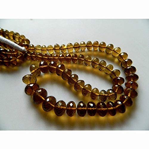 16 Inch Natural Beer Quartz Faceted Rondelle Beads 8-13mm for Jewelry Making - DIY Necklace, Bracelet & Earrings Supplies - Wholesale Gemstone Beads for Crafting