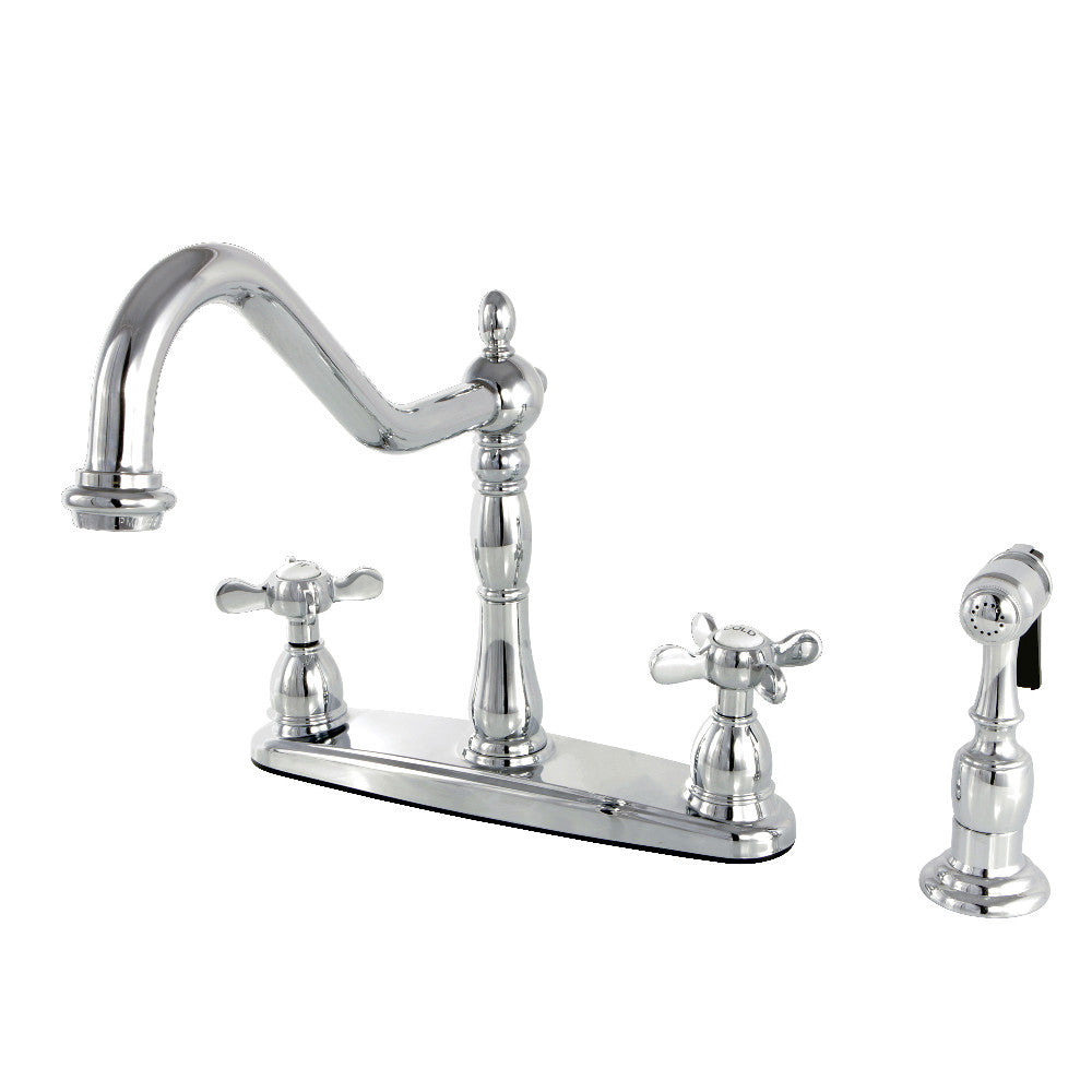 Kingston Brass KB1755BEXBS Essex Centerset Kitchen Faucet - Modern Single Handle Pull-Down Sprayer, Brushed Nickel Finish - Perfect for Farmhouse, RV & Small Kitchen Sinks