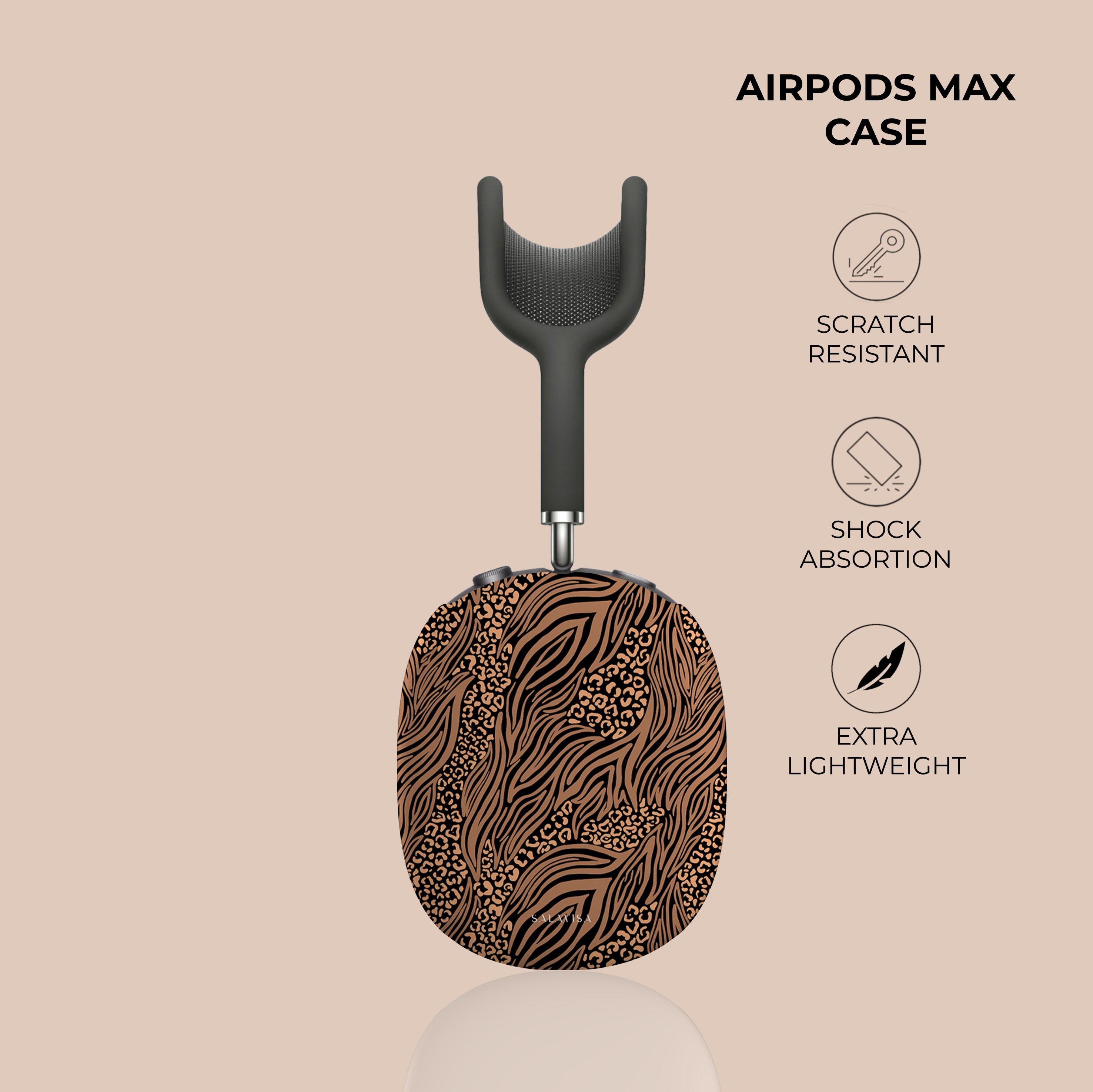 Premium Zebra & Leopard Print AirPods Max Case - Trendy Protective Cover for Apple AirPods Max - Perfect for Travel, Gym & Daily Use