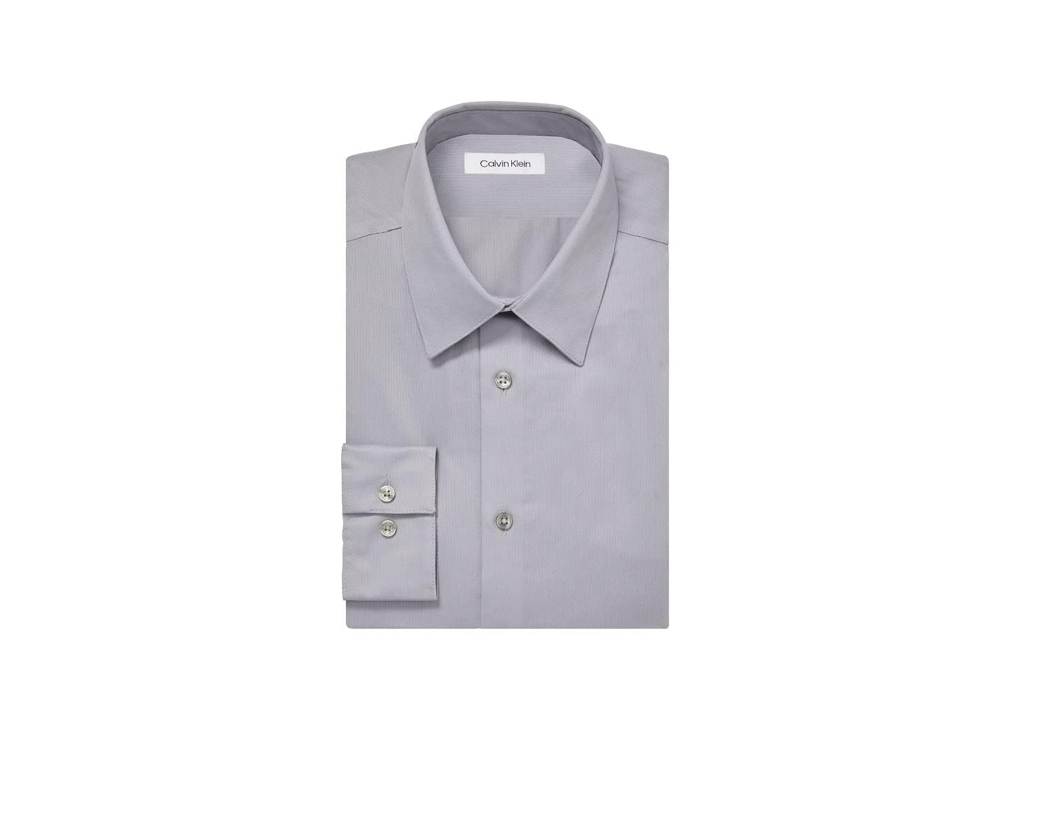 Calvin Klein Men's Slim Fit Non-Iron Solid Dress Shirts | Formal & Business Attire for Office & Special Occasions