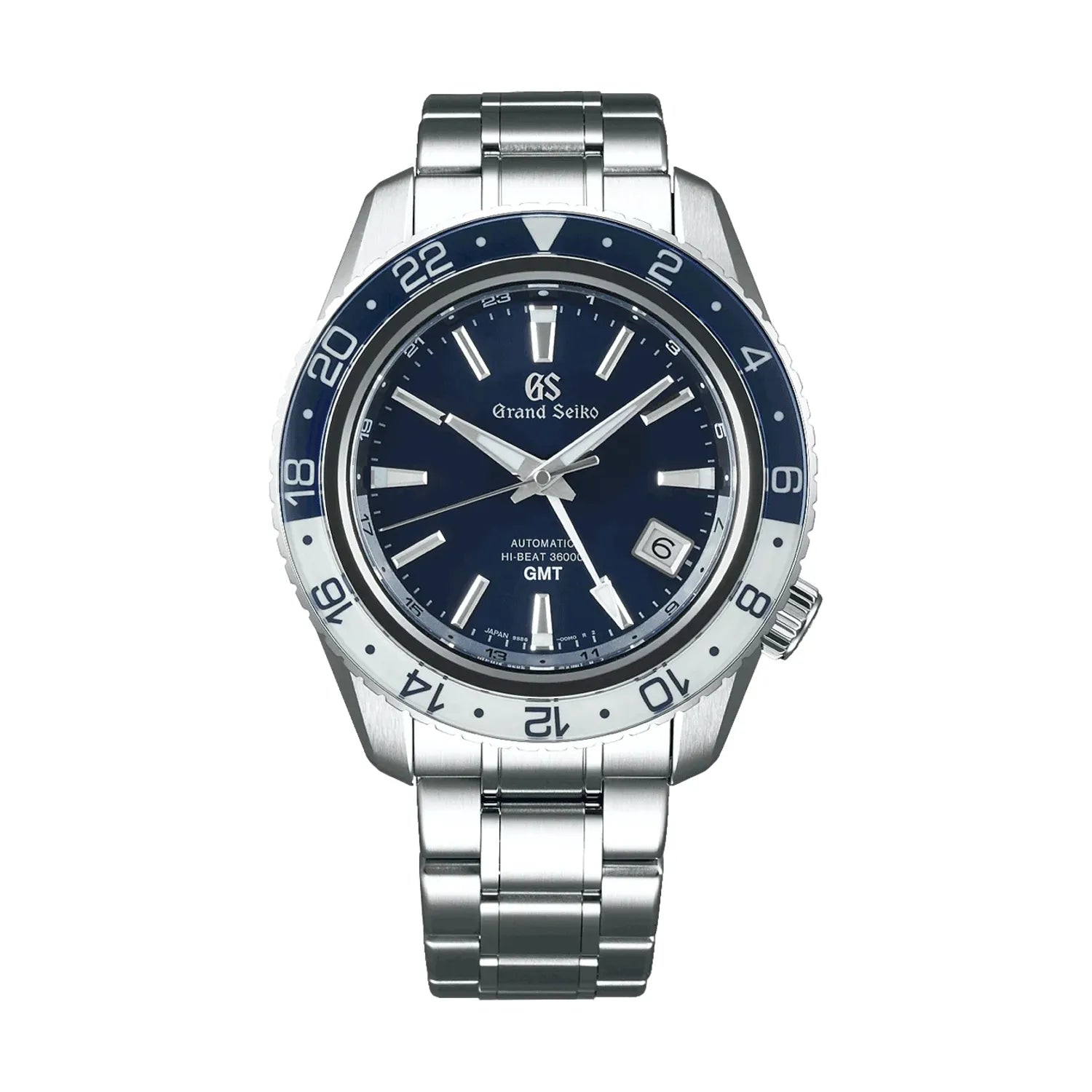 SBGJ237 Sport Hi-Beat 36000 GMT 44.2mm Blue Dial Stainless Steel Bracelet Watch - Perfect for Travel, Diving & Luxury Sports Enthusiasts