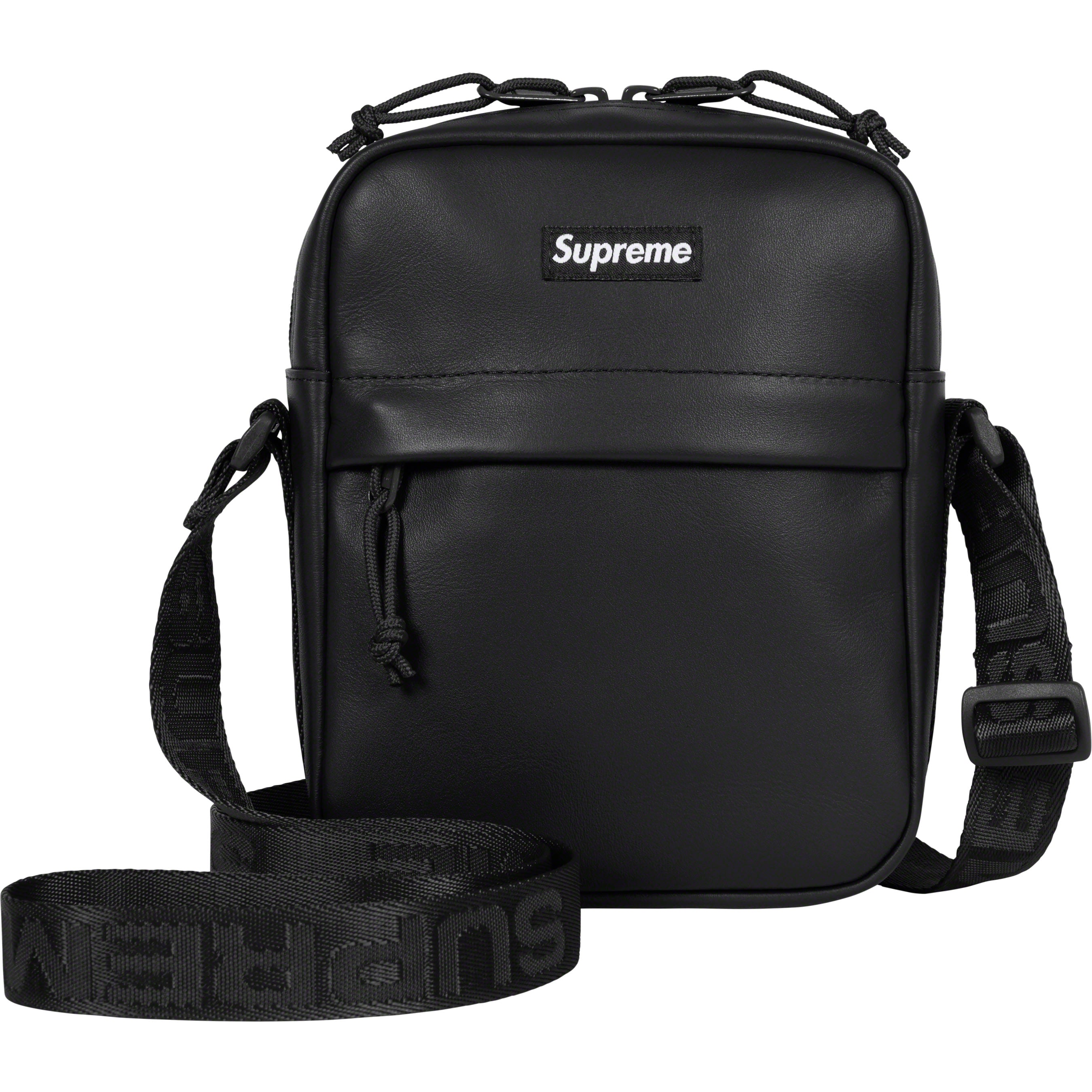 SUPREME 23FW Genuine Leather Shoulder Bag for Men & Women - Stylish Crossbody Purse for Travel, Work & Everyday Use