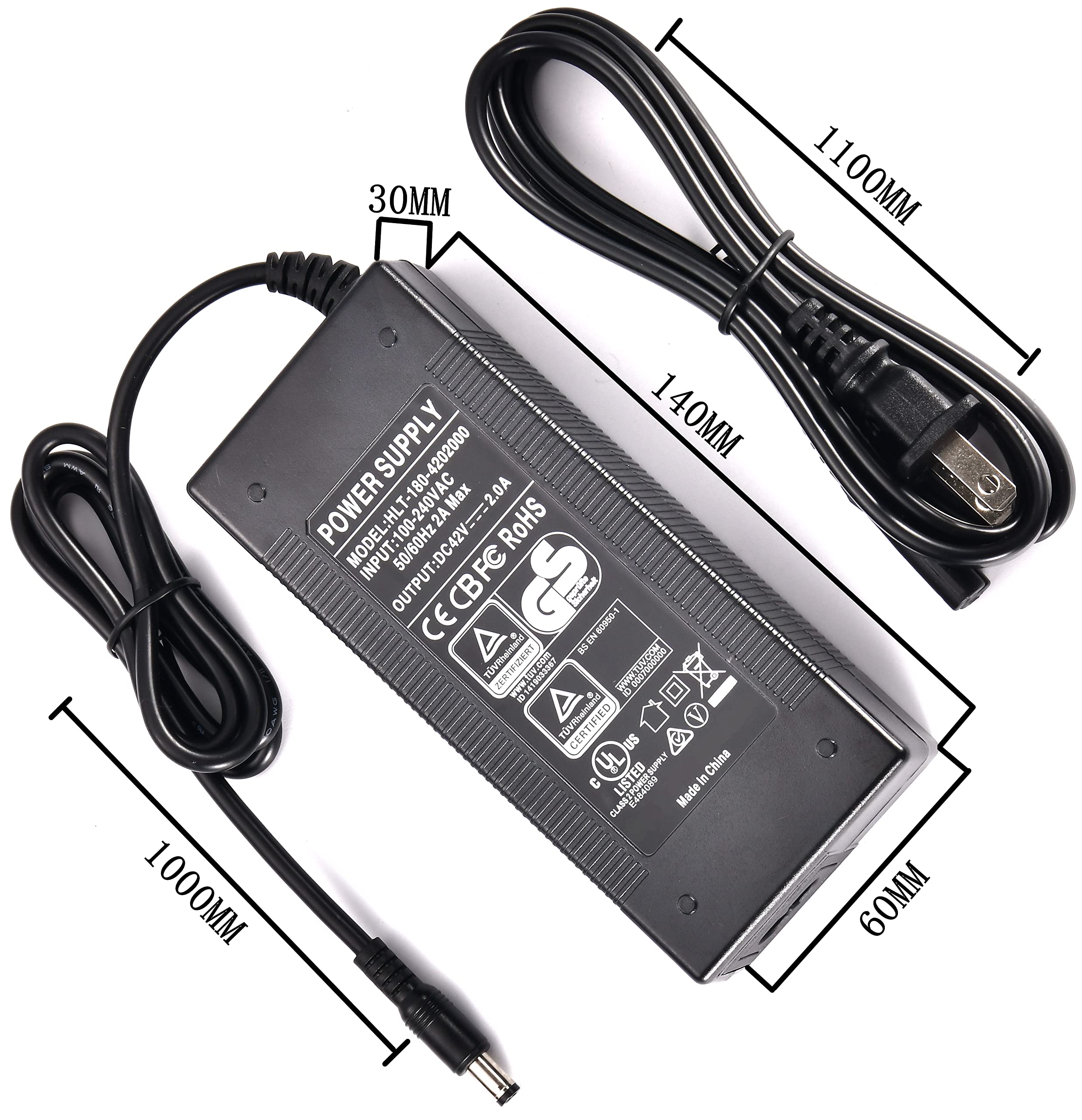 42V 2A Fast Charger for Hiboy & Jetson Electric Scooters - Compatible with Hiboy S2, S2 Lite, S2 Pro, KS4, KS4 Pro, NEX Models - Perfect for Commuting & Urban Travel Accessories