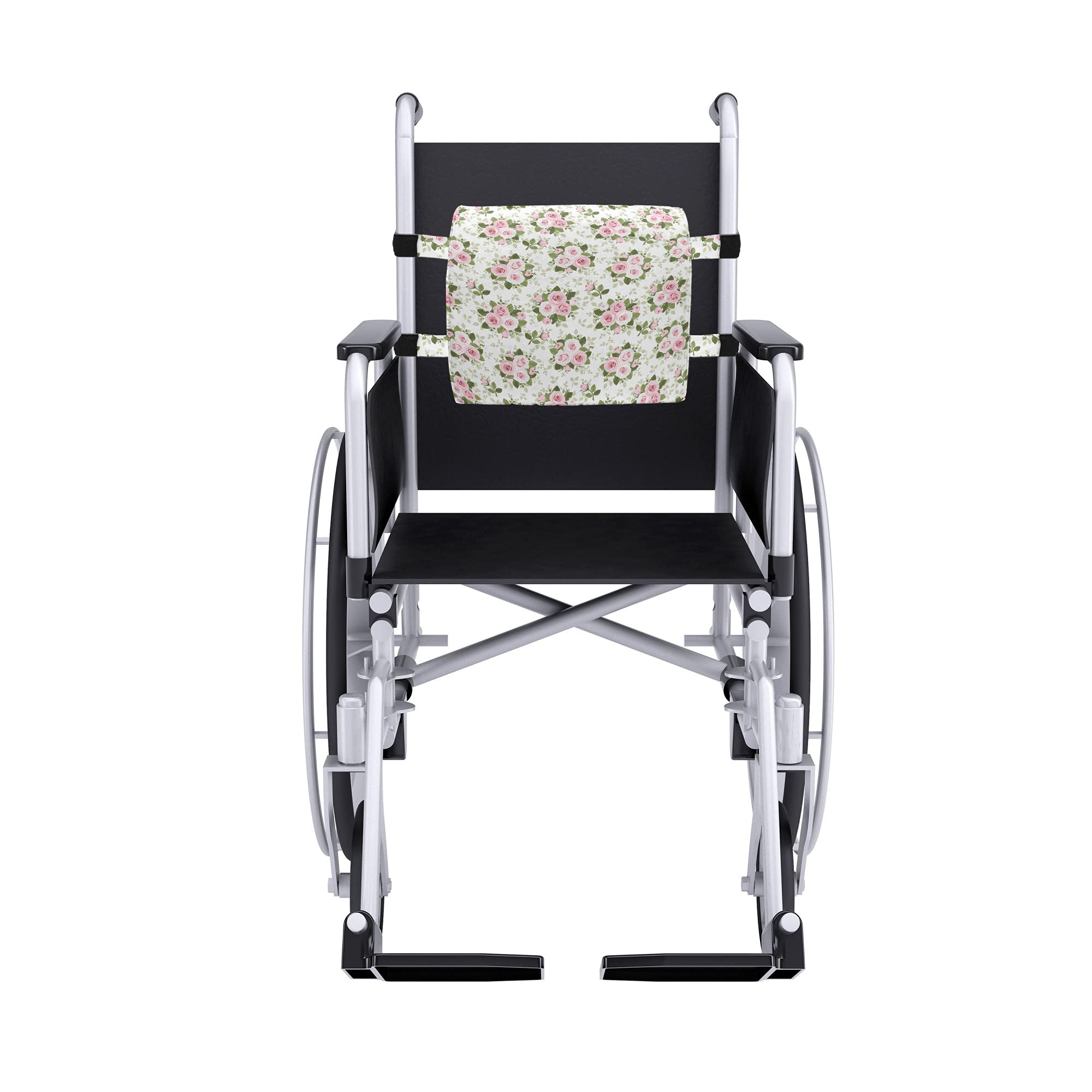 Lunarable Rose Lumbar Support Pillow - Pink Roses Bouquet Design, High Density Foam for Office Chair & Car Seat, 14x13 Inches, Pale Pink White Green - Perfect for Home Office, Work, Travel & Back Pain Relief