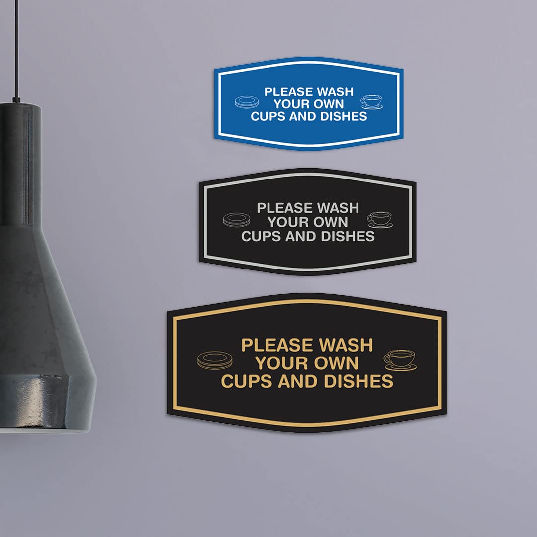 Funny 'Please Wash Your Own Dishes' Sign - White/Red Kitchen Decor - Perfect for Home, Office Break Room & Dormitory
