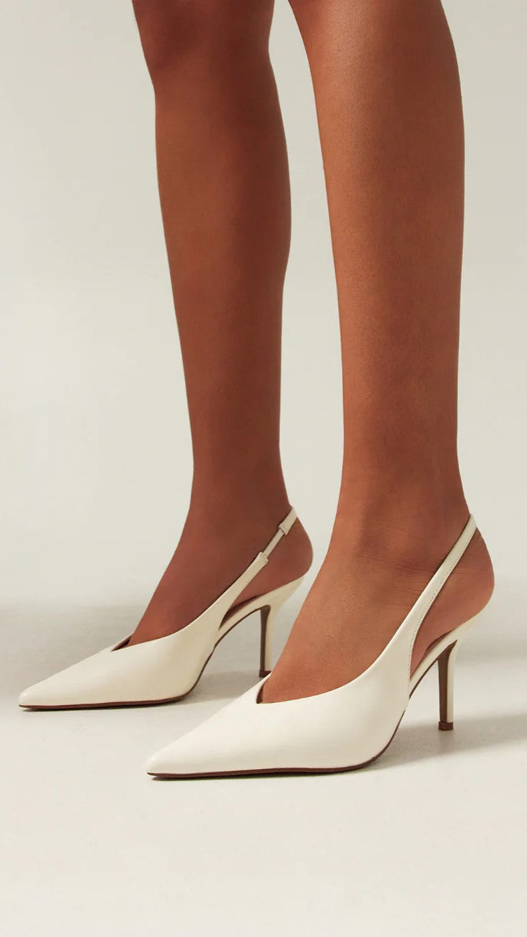 Kendra Heel White Shine Women's High Heels - Elegant Shiny White Pumps for Party, Wedding & Evening Events