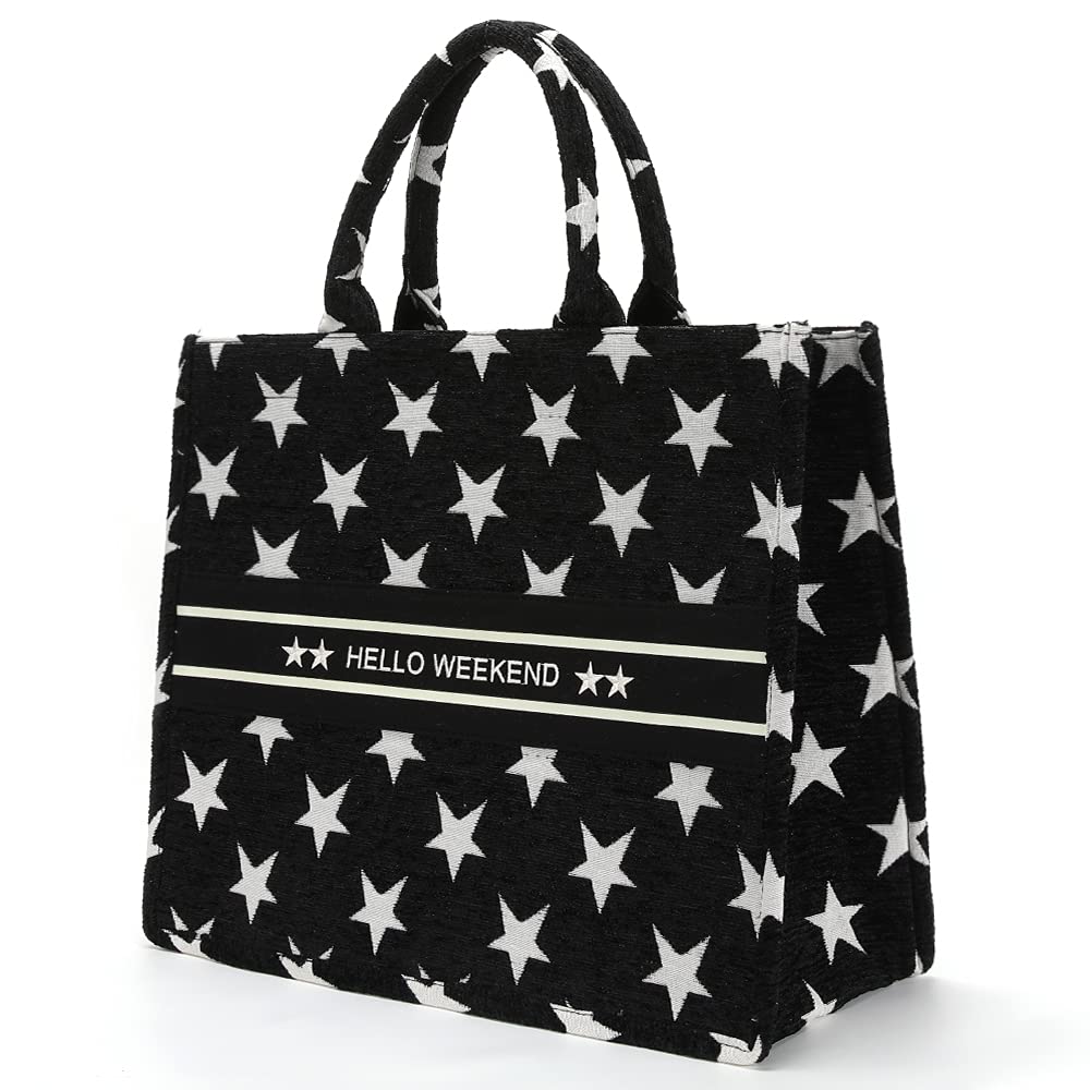 Stylish Large Tote Bag for Women - Embroidered Weekender Handbag with Spacious Interior | Perfect for Travel, Work, and Daily Commute