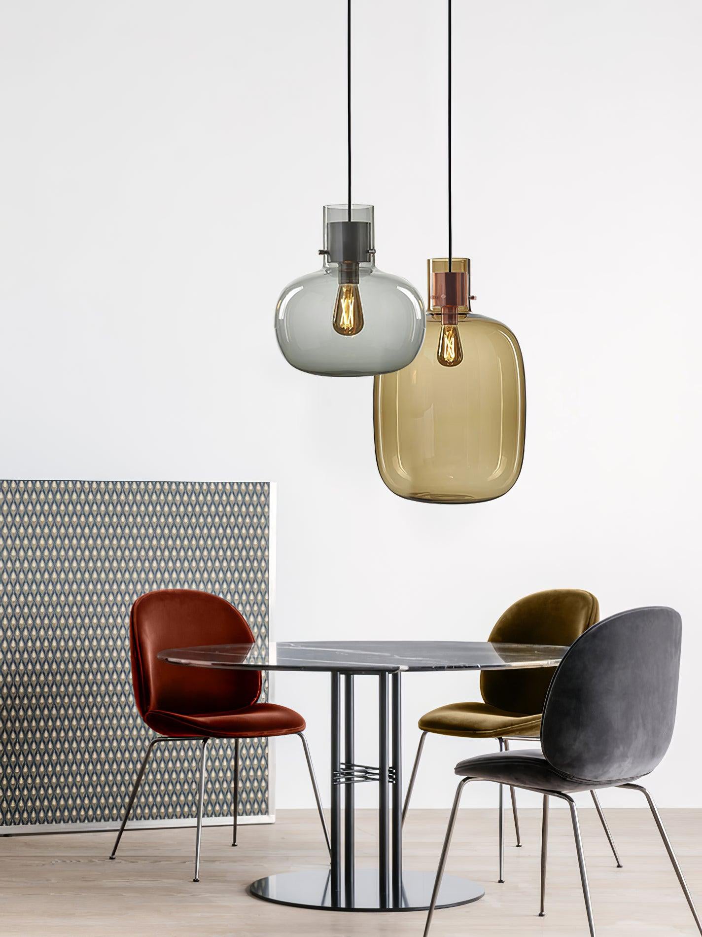 Elegant Cambre Glass Pendant Light - Modern Hanging Fixture for Kitchen Island, Dining Room & Bedroom Lighting