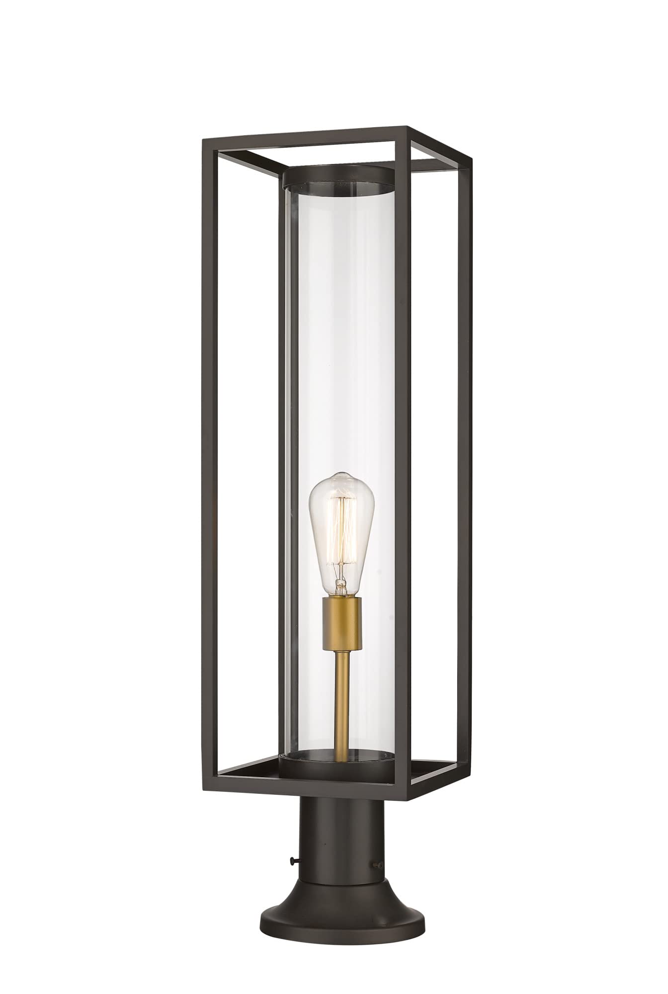 Z-Lite 584PHBR-533PM-DBZ 1-Light Outdoor Pier Mount Fixture in Brass - Perfect for Porch, Patio, and Garden Lighting