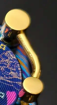 Custom 4U Personalized Titanium Alloy Keycaps for Record Players - Artistic Timascus Decorative Keycaps for Mechanical Keyboards (Perfect for Audiophiles & Keyboard Enthusiasts)