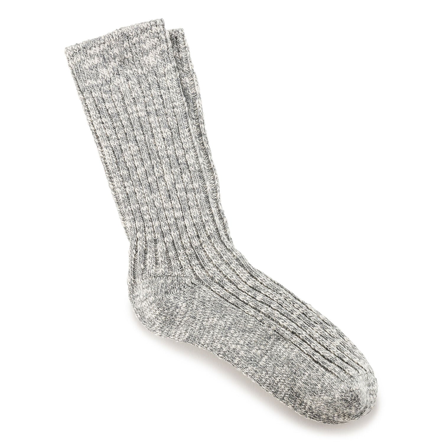 Birkenstock Women's Cotton Slub Socks - Soft & Breathable Gray White Crew Socks for Everyday Comfort | Perfect for Sandals, Sneakers & Casual Wear