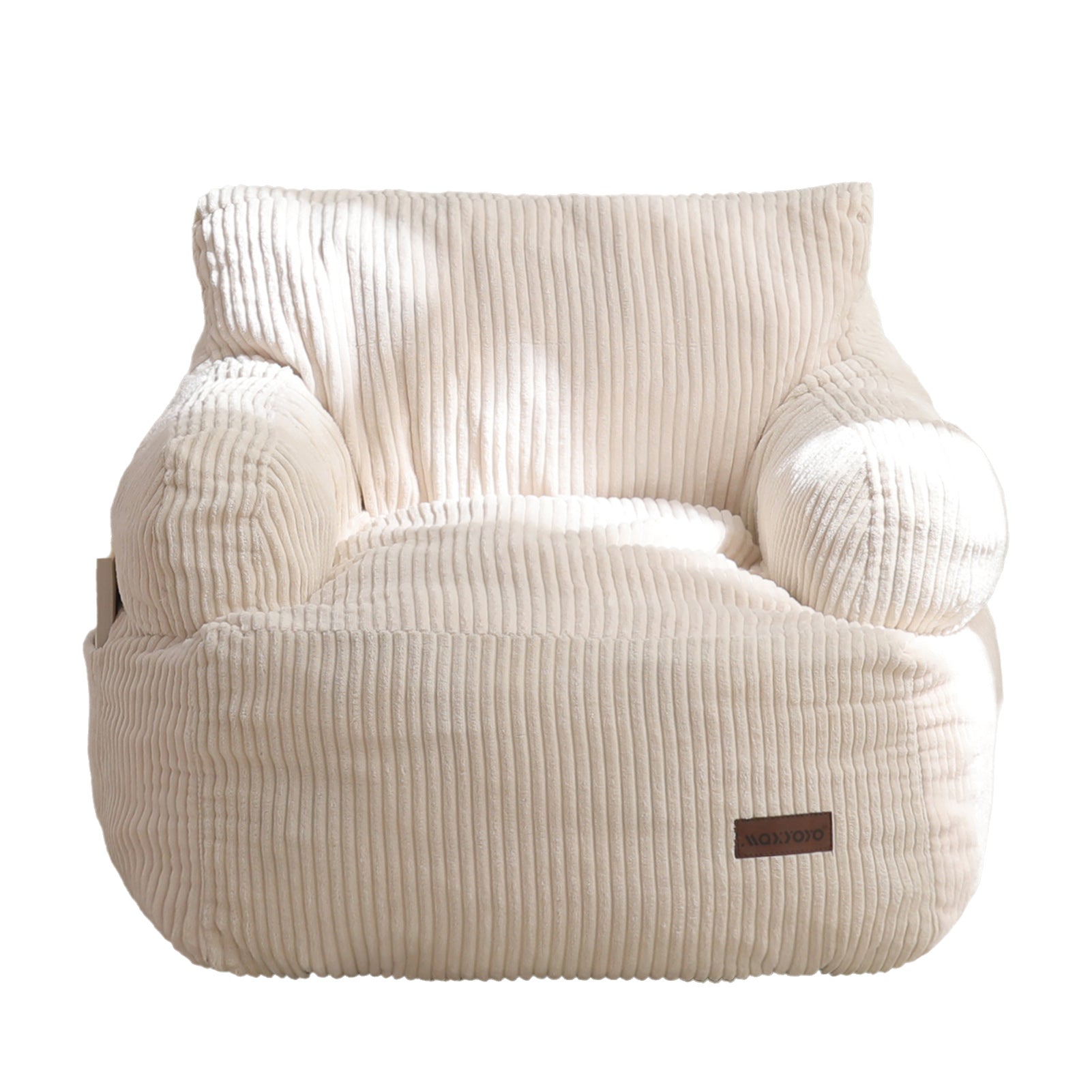 MAXYOYO Kids Bean Bag Chair - Soft & Comfy Toddler Bean Bag Sofa with Filler for Boys & Girls, Beige - Perfect for Playrooms, Bedrooms & Reading Nooks