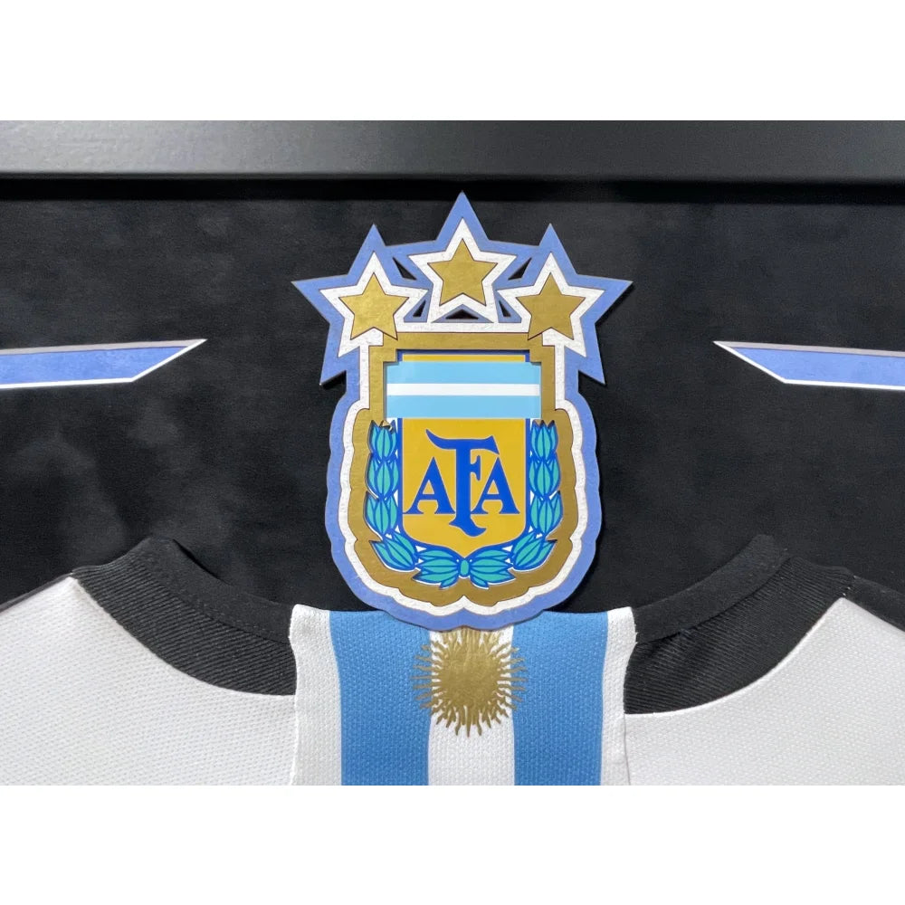 Lionel Messi Autographed Argentina 2022 World Cup Jersey - Framed with BAS Certificate - Perfect for Sports Memorabilia Collectors & Football Fans Display