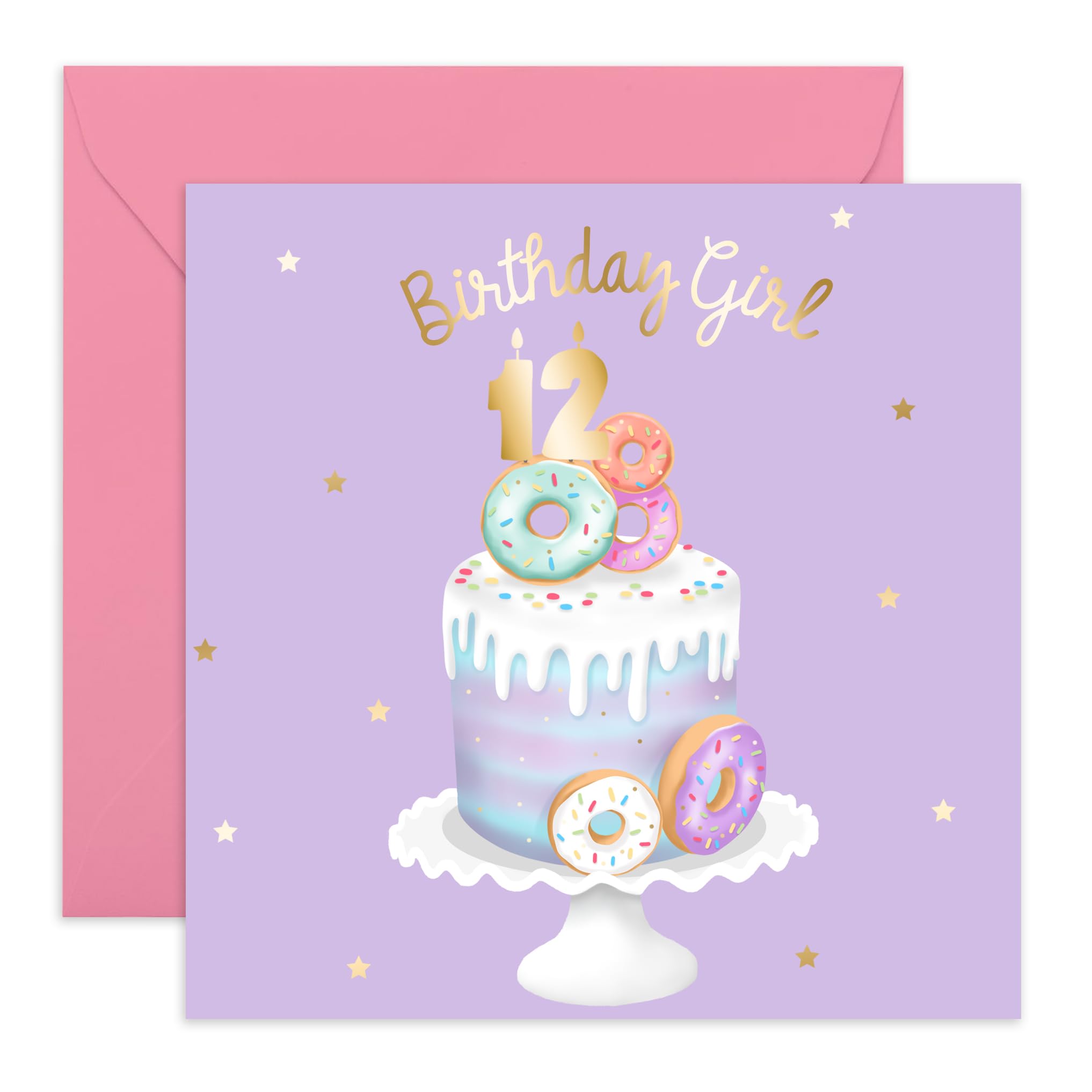 CENTRAL 23 - Adorable 'Birthday Girl' Birthday Card for 12 Year Old Daughters | Sweet Greeting Card with Cute Stickers | Perfect for Birthday Parties, Gifts & Special Celebrations