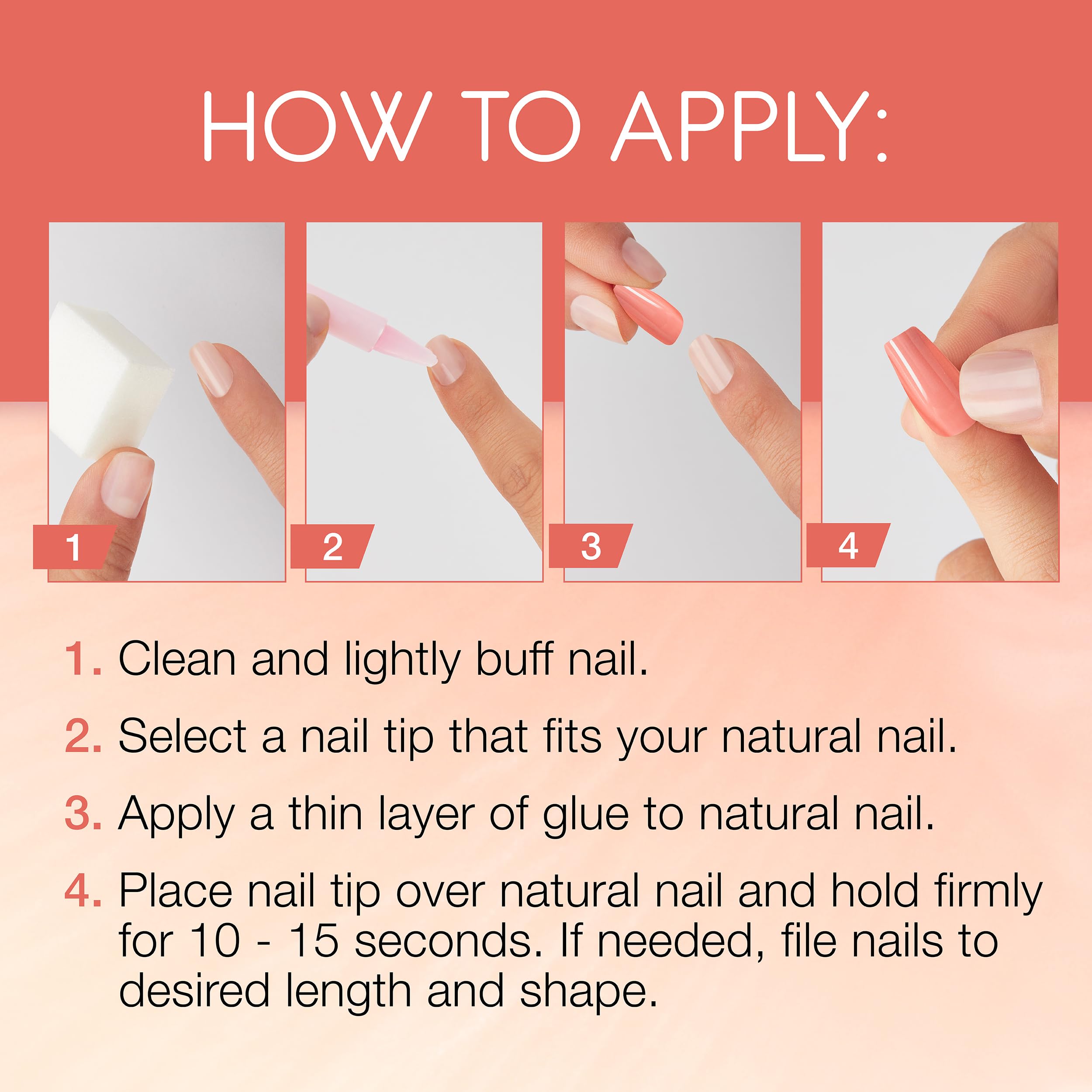Ardell Nail Addict Naked Maven Press On Nails - Medium Coffin Shape Fake Nails Kit (24 Count) for Women - Easy DIY Salon-Quality Manicure at Home, Perfect for Parties, Weddings & Special Occasions