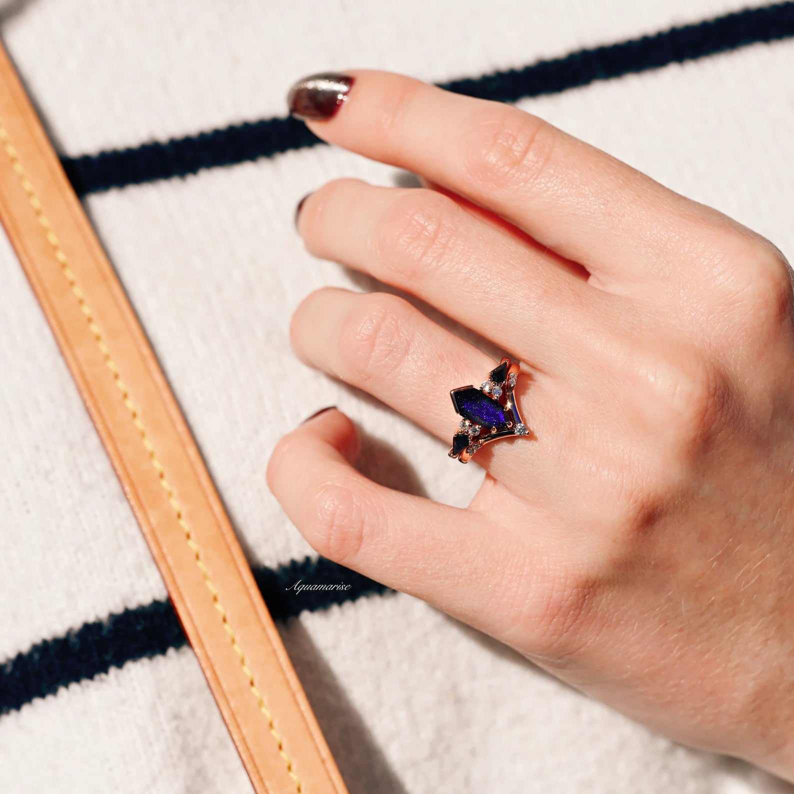 Galaxy Sandstone Starry Night Couples Ring - Matching Promise Rings for Him & Her - Romantic Wedding, Engagement & Anniversary Jewelry Gift - Perfect for Date Nights & Special Occasions