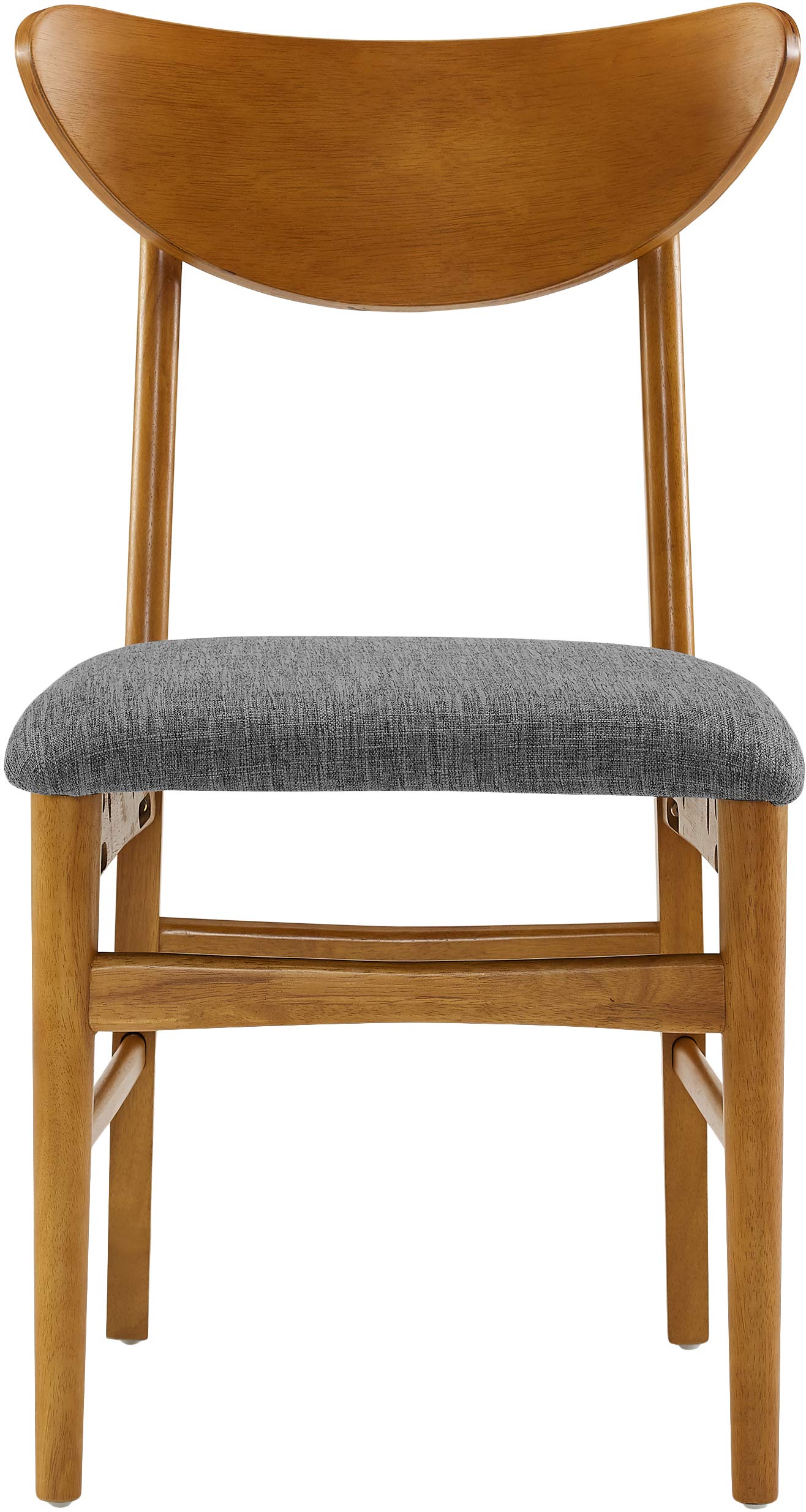 Crosley Furniture Landon Mid Century Modern Wood Dining Chairs with Upholstered Seat - Set of 2 in Acorn Finish - Perfect for Dining Room, Kitchen, and Home Office Decor