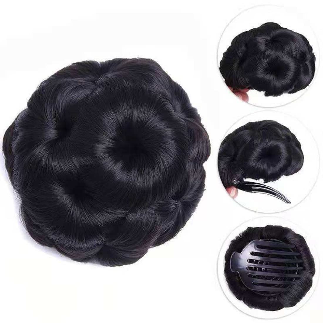 Abrish Women's Stylish Juda Bun Hair Clip with Synthetic Hair Extensions - Perfect for Updos, Ponytails & Special Occasions