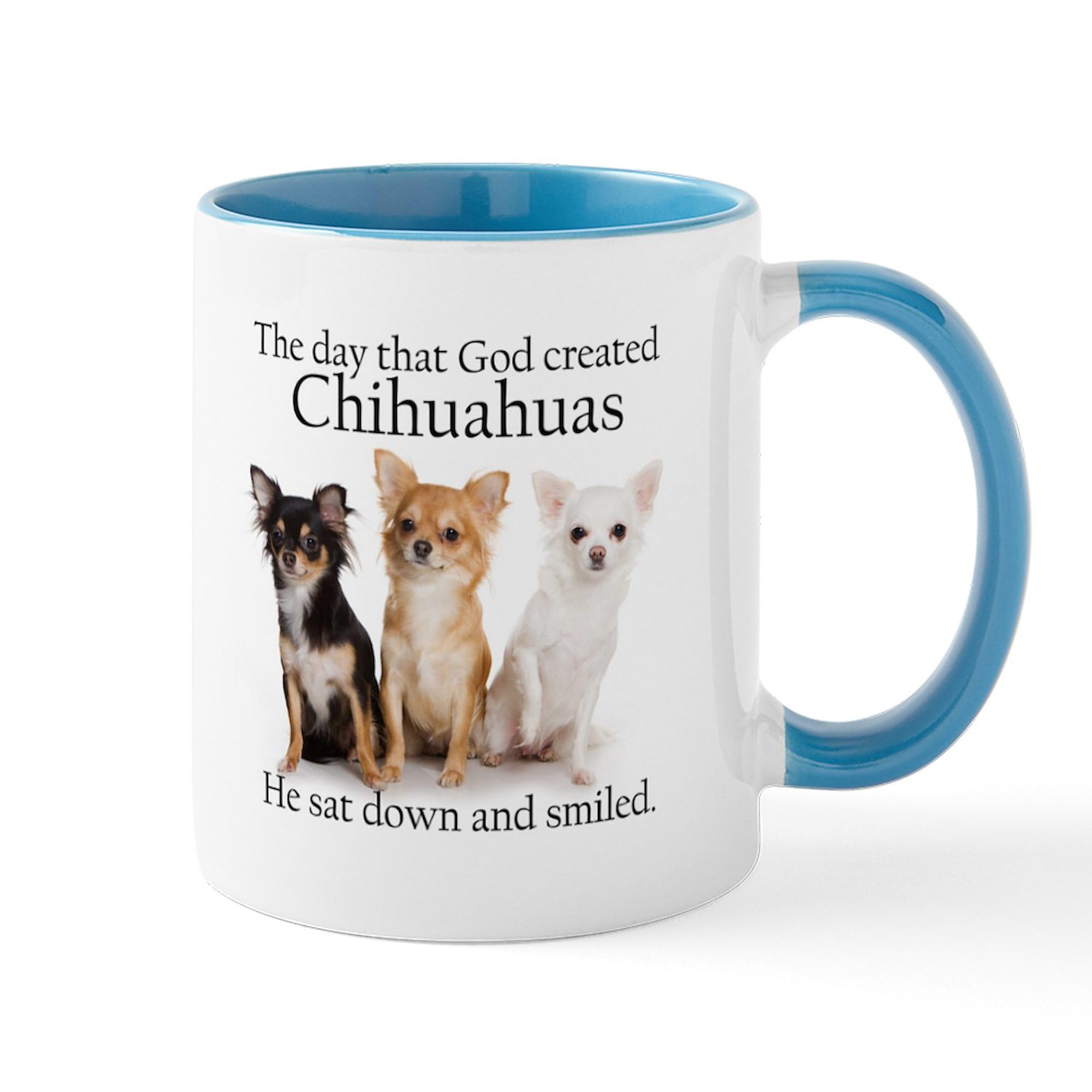 God & Chihuahuas 11 oz Ceramic Coffee Mug (325ml) - Funny Dog Lover Gift for Tea & Hot Drinks - Perfect for Home, Office & Gifts
