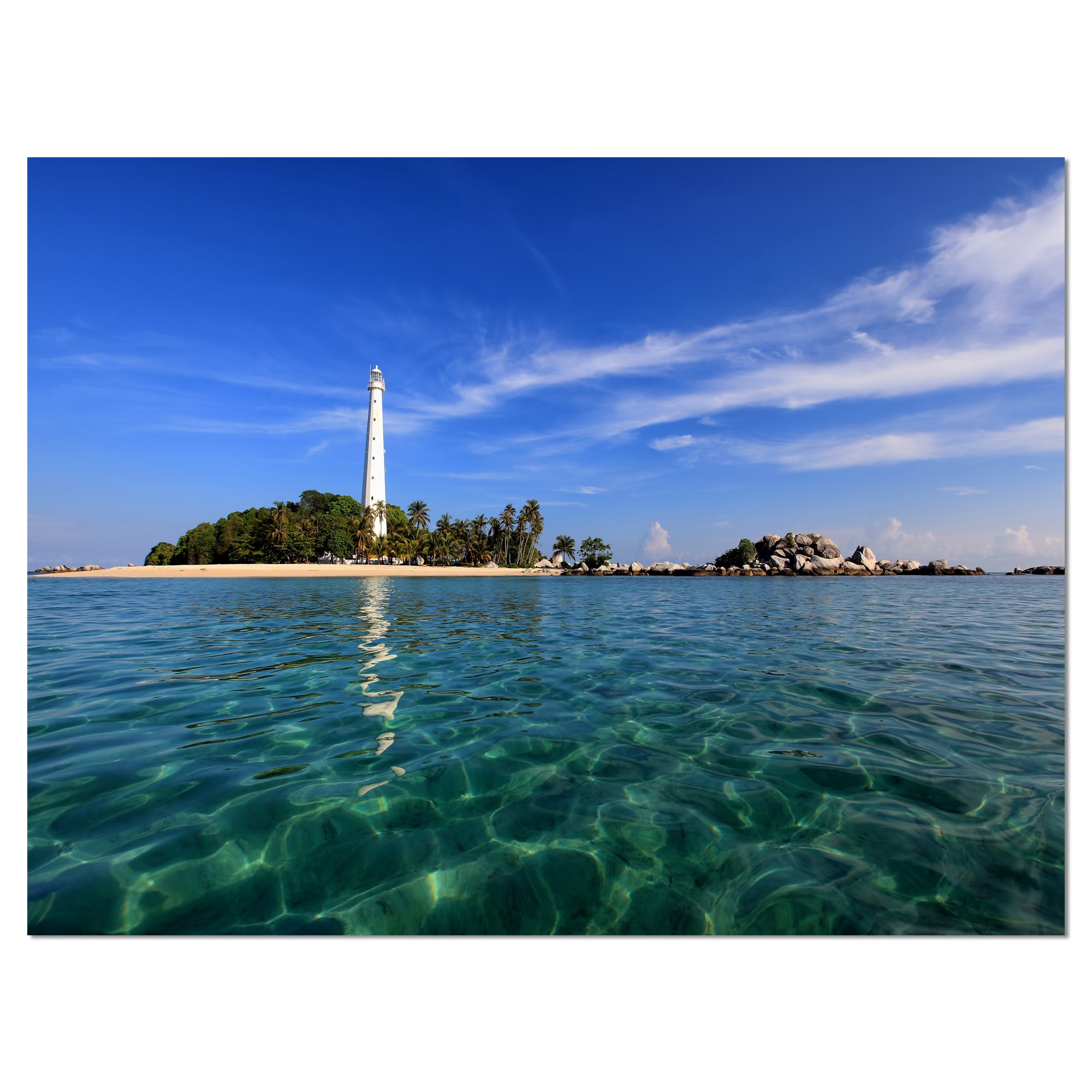 Indonesian Seascape Canvas Art Print - Lengkuas Island Beach Wall Decor for Living Room, Bedroom & Office