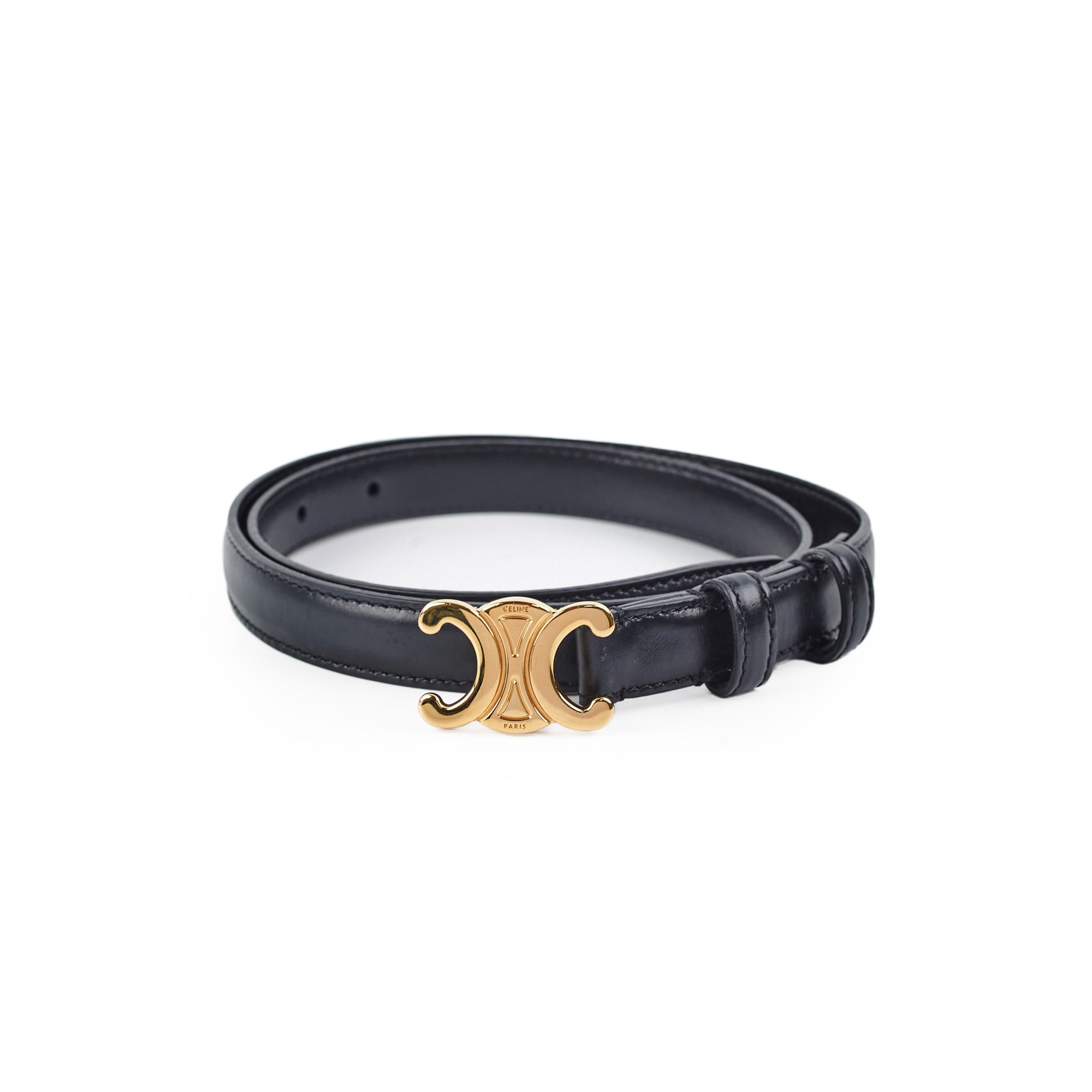 Celine Triomphe Belt - Genuine Leather Black Waist Belt for Women - Size 70 - Perfect for Office, Date Night & Special Occasions