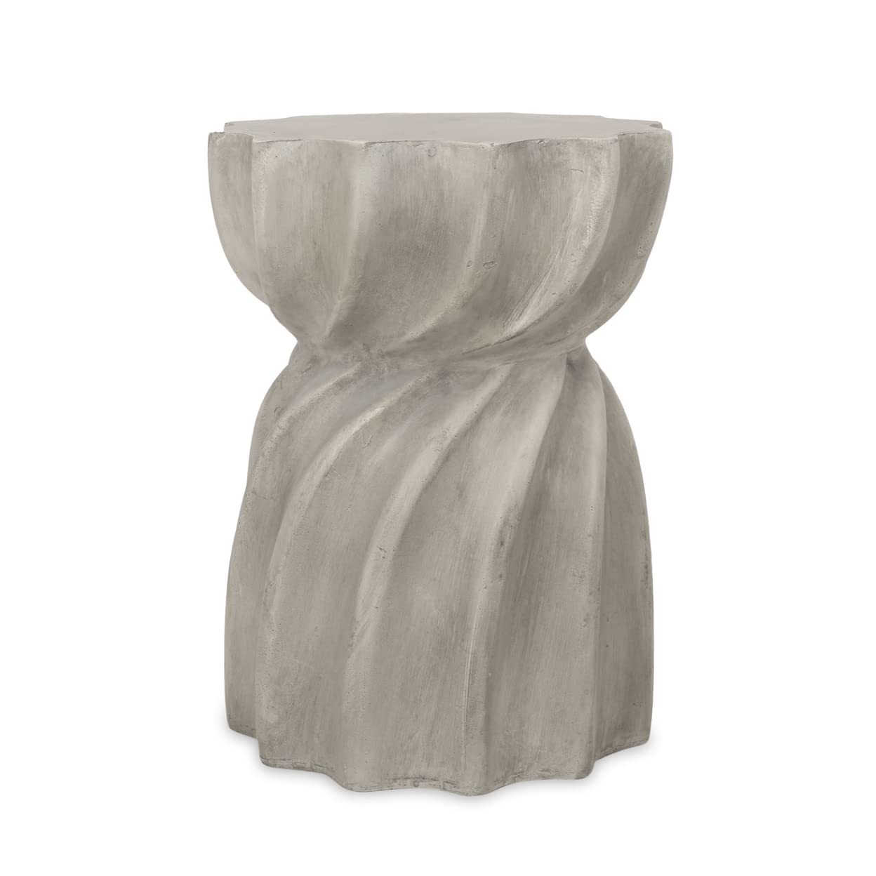Christopher Knight Home Robin Outdoor Contemporary Lightweight Accent Side Table - Concrete Finish Patio Furniture for Poolside, Garden, or Balcony Decor