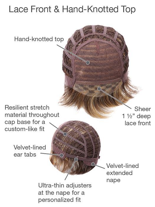 Carte Blanche Large Synthetic Lace Front Wig with Hand Tied Top - Natural Looking Full Wig for Women | Perfect for Cosplay, Daily Wear & Special Occasions