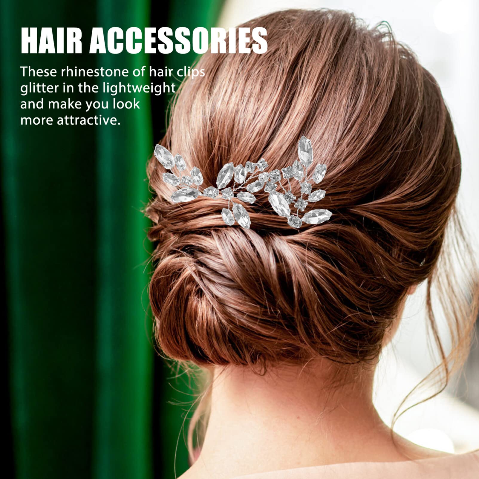 Beaupretty 3-Piece Crystal Bridal Hairpin Set for Women - Elegant Wedding Hair Accessories for Buns, Updos & Special Occasions - Perfect for Brides, Prom & Formal Events