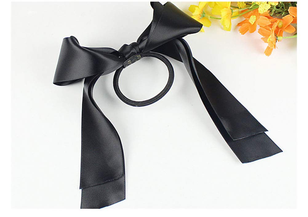 6 PCS Women's Satin Ribbon Bow Hair Ties - Soft Headbands, Ponytail Holders & Hair Accessories for Women & Girls - Perfect for Parties, Weddings & Everyday Styling