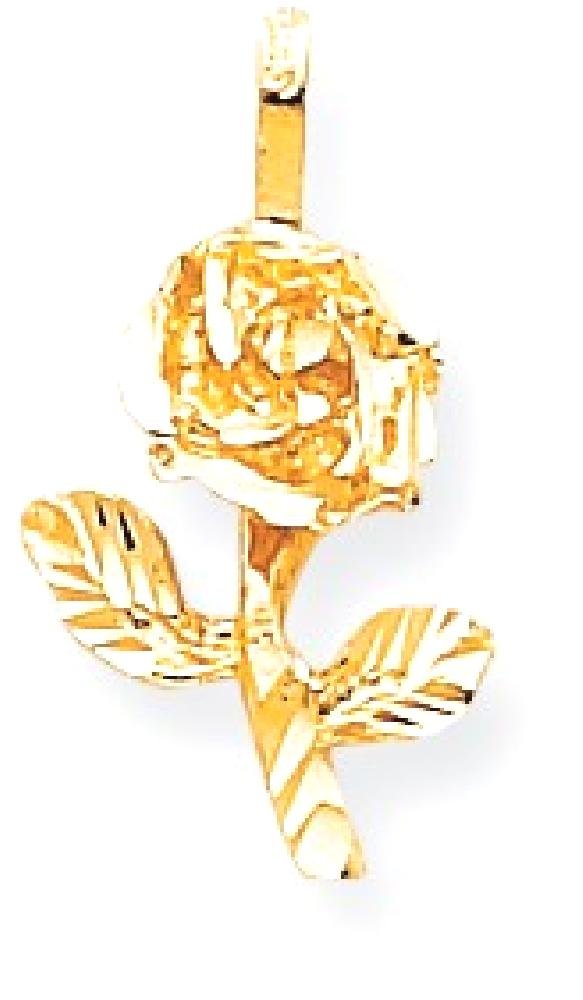 10K Solid Yellow Gold Rose Flower Necklace Pendant - Elegant Floral Jewelry for Women, Perfect for Valentine's Day Gifts, Anniversaries & Special Occasions