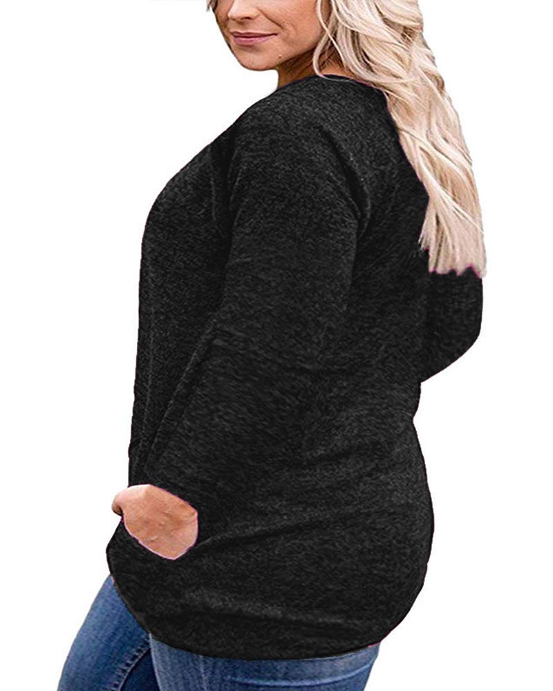 VISLILY Women's Plus Size Long Sleeve Button Down Shirt with Pockets - Casual Comfort Blouse for Work, Office & Everyday Wear