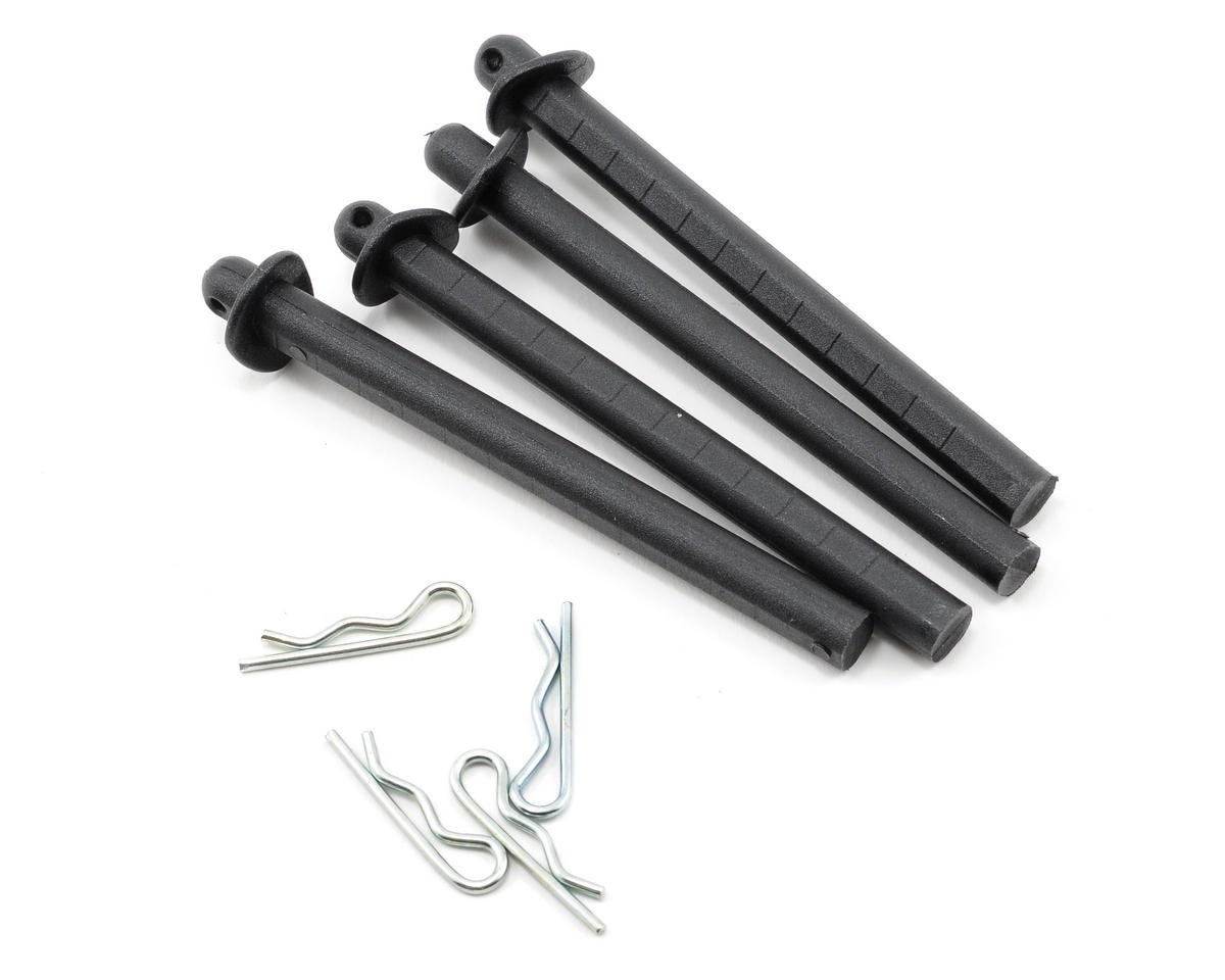 Schumacher 4-Pack Body Posts & R Clips - Durable Nylon Fasteners for RC Cars, Drones & Model Kits - Perfect for Securing Body Shells & Chassis Components