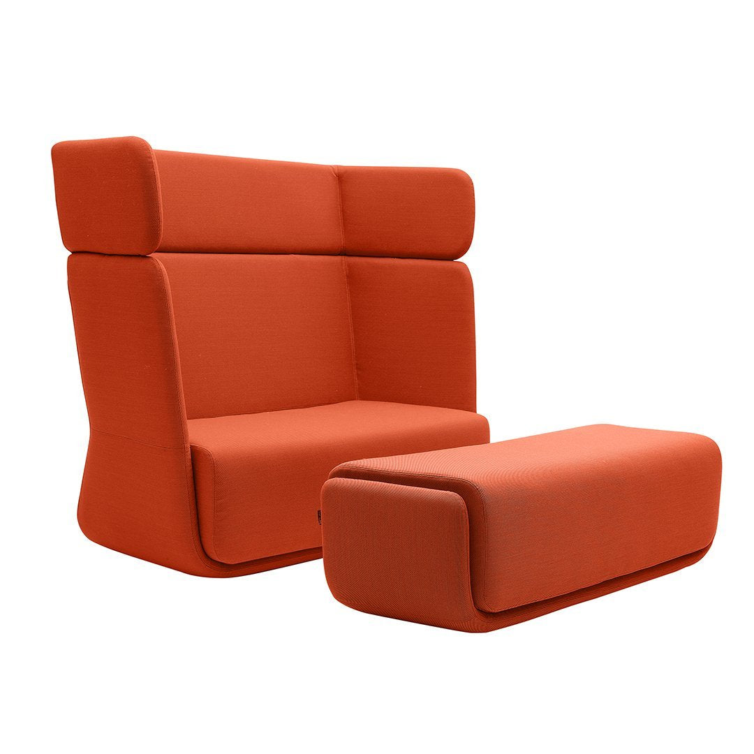 Comfortable Basket Sofa Chair - Woven Rattan High Back Lounge Chair for Living Room, Patio, or Bedroom - Perfect for Relaxing, Reading, or Napping