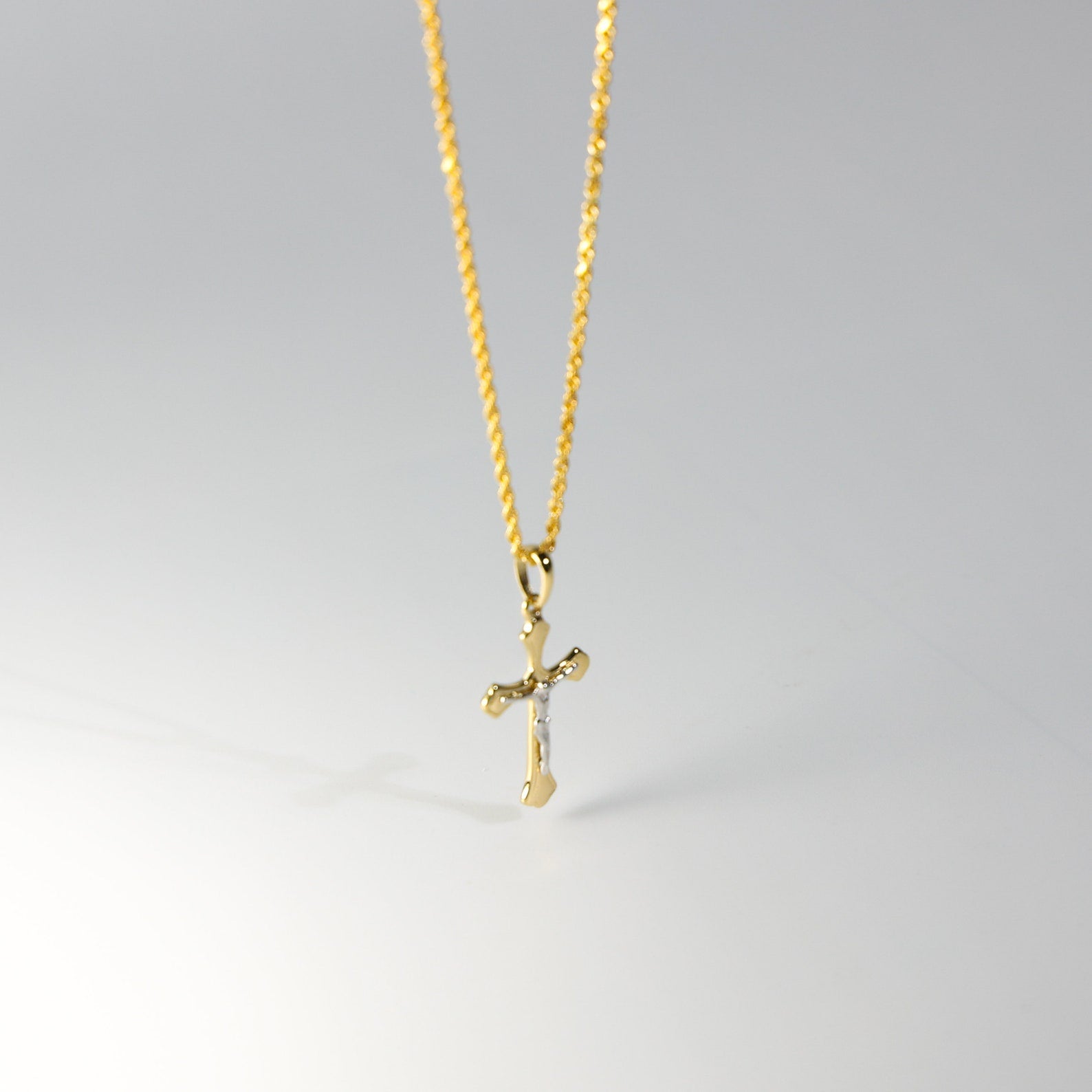 Gold Flared Crucifix Cross Religious Pendant Necklace - Model 2176 | Perfect for Church, Baptism, Confirmation & Spiritual Gifts