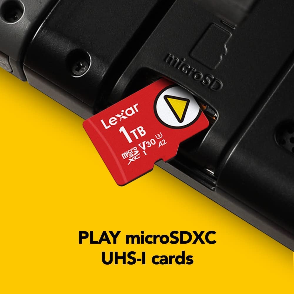 Lexar PLAY 1TB Micro SD Card - UHS-I, U3/V30/A2/C10, Up to 160MB/s Read Speed - Compatible with Nintendo Switch, Smartphones, Tablets - Perfect for Gaming, 4K Video & Mobile Storage (LMSPLAY001T-BNNAG)