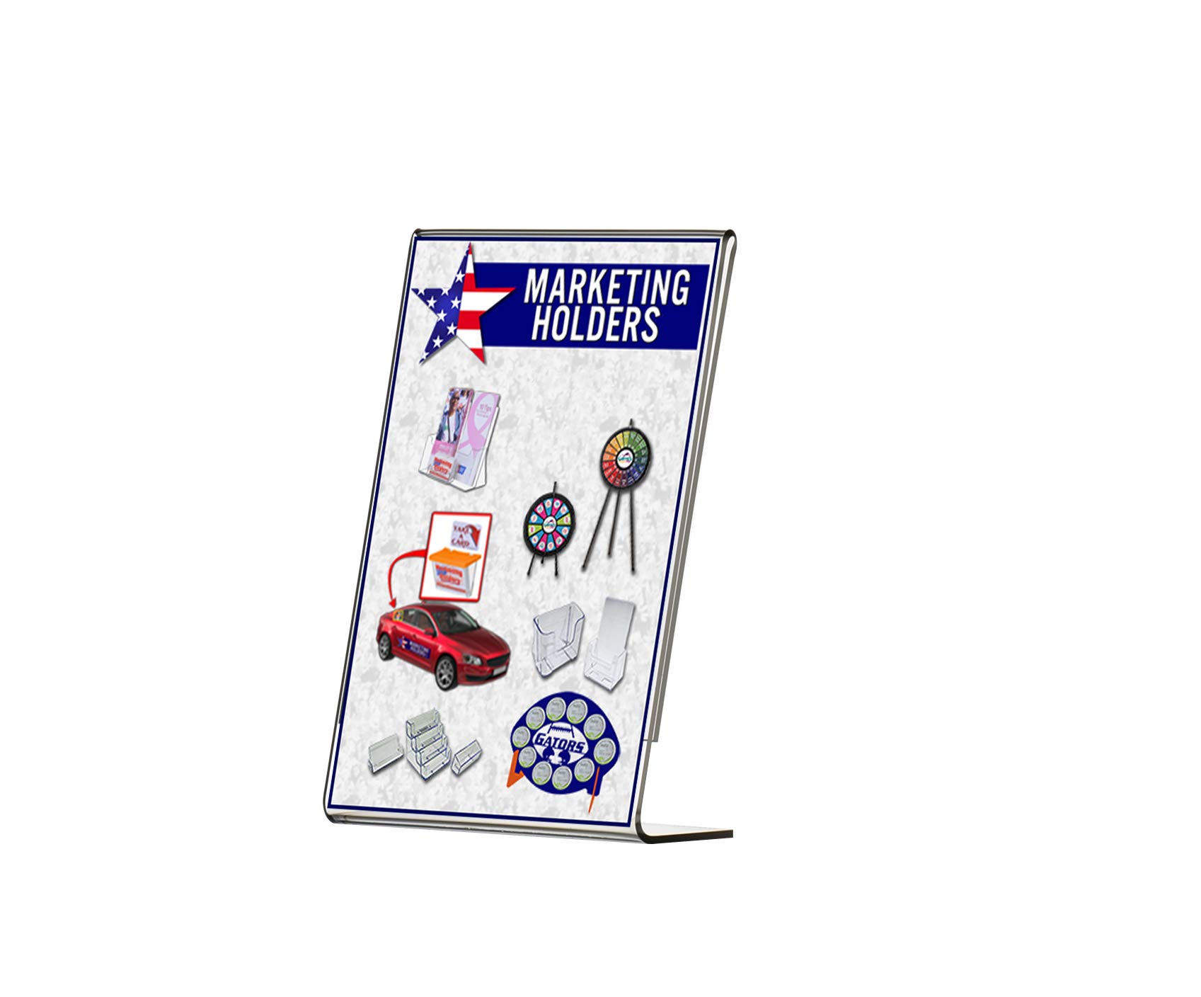 2 Pack Clear Acrylic Sign Holder for 4x6 Inches - Slant Back Plexiglass Countertop Display Frame for Retail Stores, Hotels, Offices & Restaurants - Perfect for Menus, Promotions, Price Signs and Product Displays