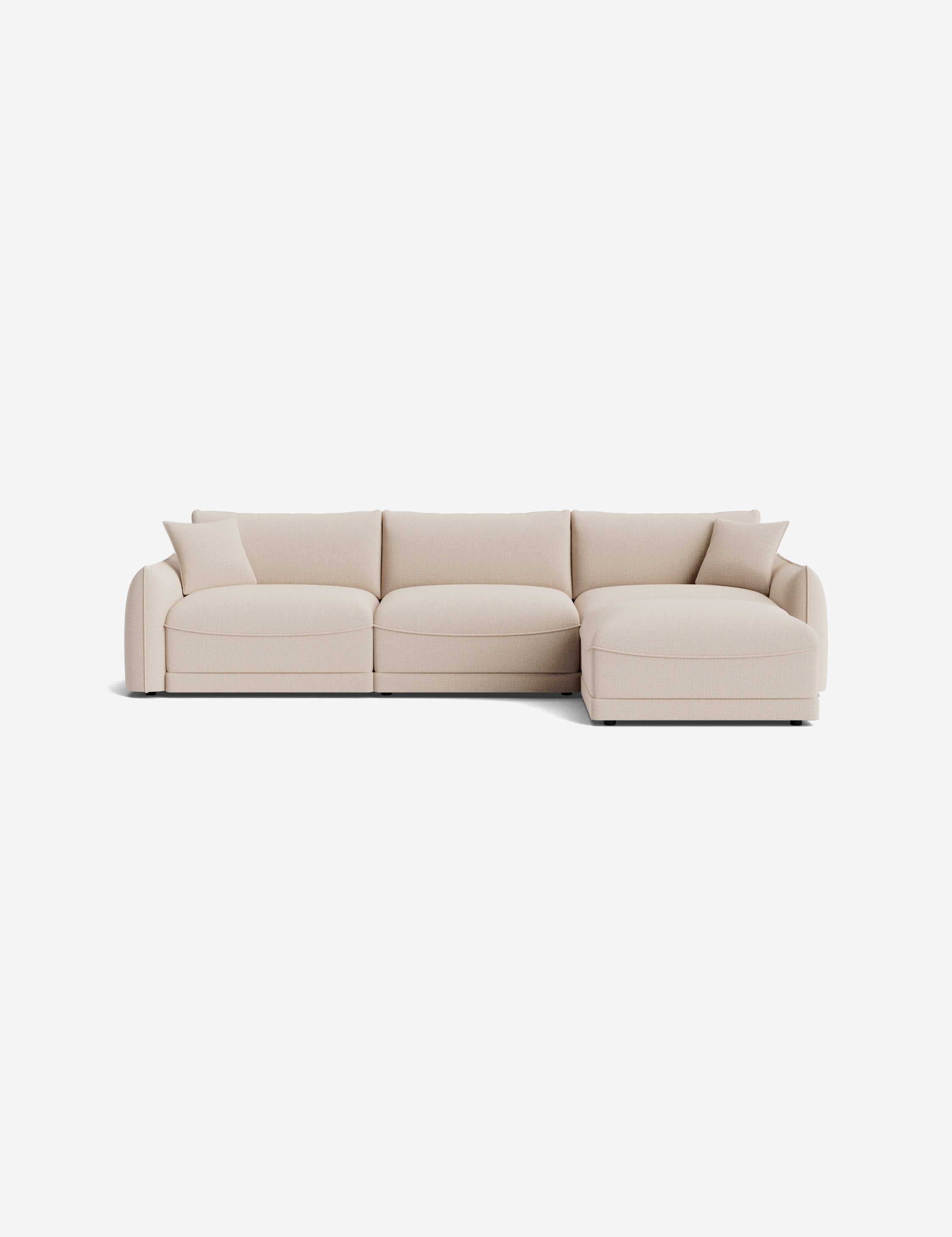 Balmer Modern Sectional Sofa with Ottoman - Comfortable L-Shaped Couch for Living Room, Lounge & Family Gatherings