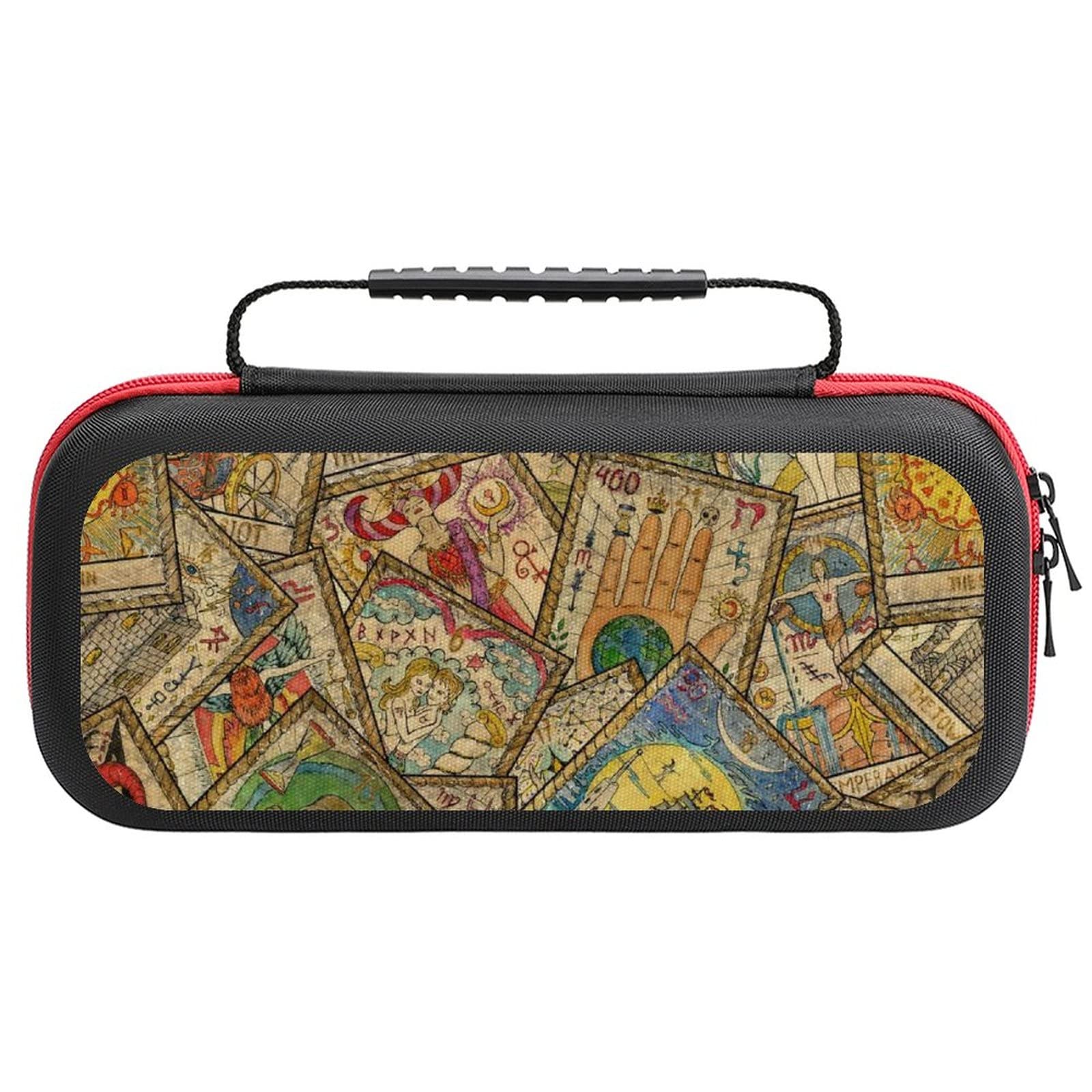 FunnyStar Tarot Astrology Carrying Case for Nintendo Switch - Protective Shell Handbag with 20 Game Card Pockets | Perfect for Travel, Gaming Parties & Switch Accessories Storage