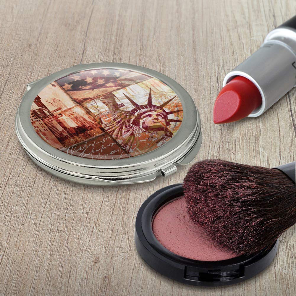 New York City Statue Liberty Tile Handbag Mirror - Travel & Makeup Essential