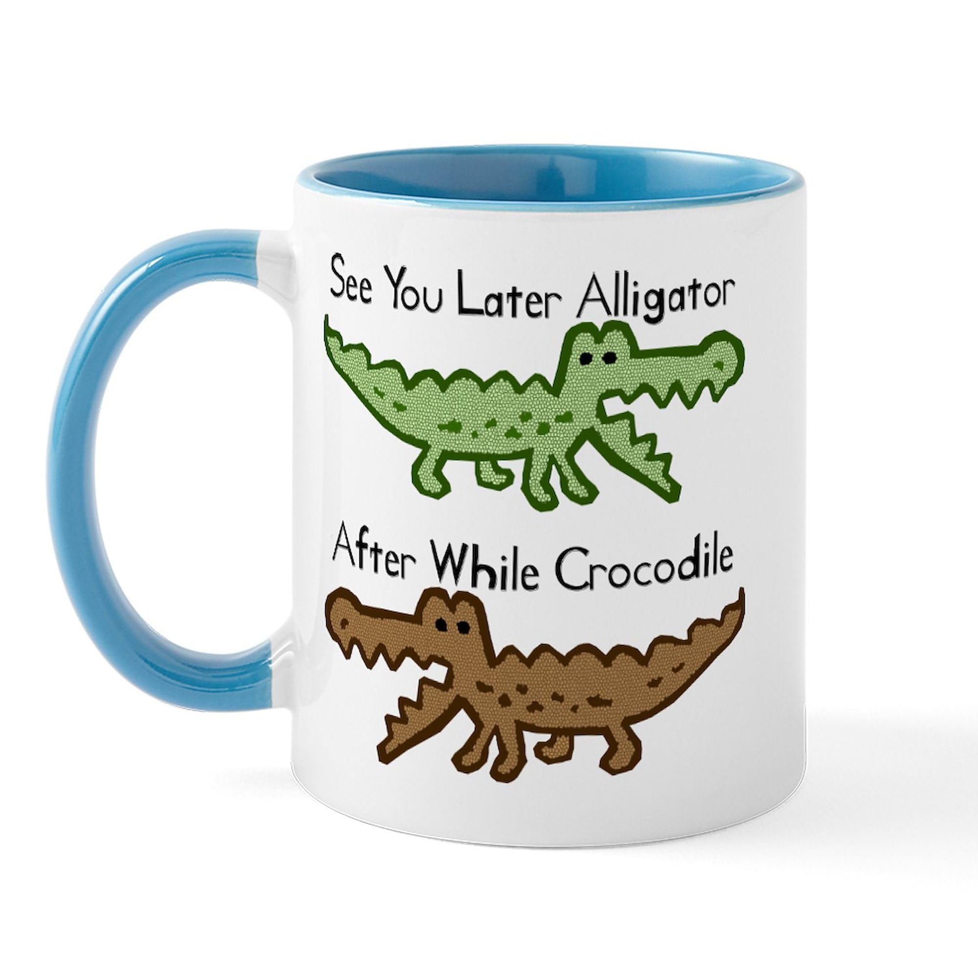 11 oz (325 ml) Alligator & Crocodile Ceramic Coffee Mug - Funny Novelty Gift for Reptile Lovers - Perfect for Home, Office, or Camping Use