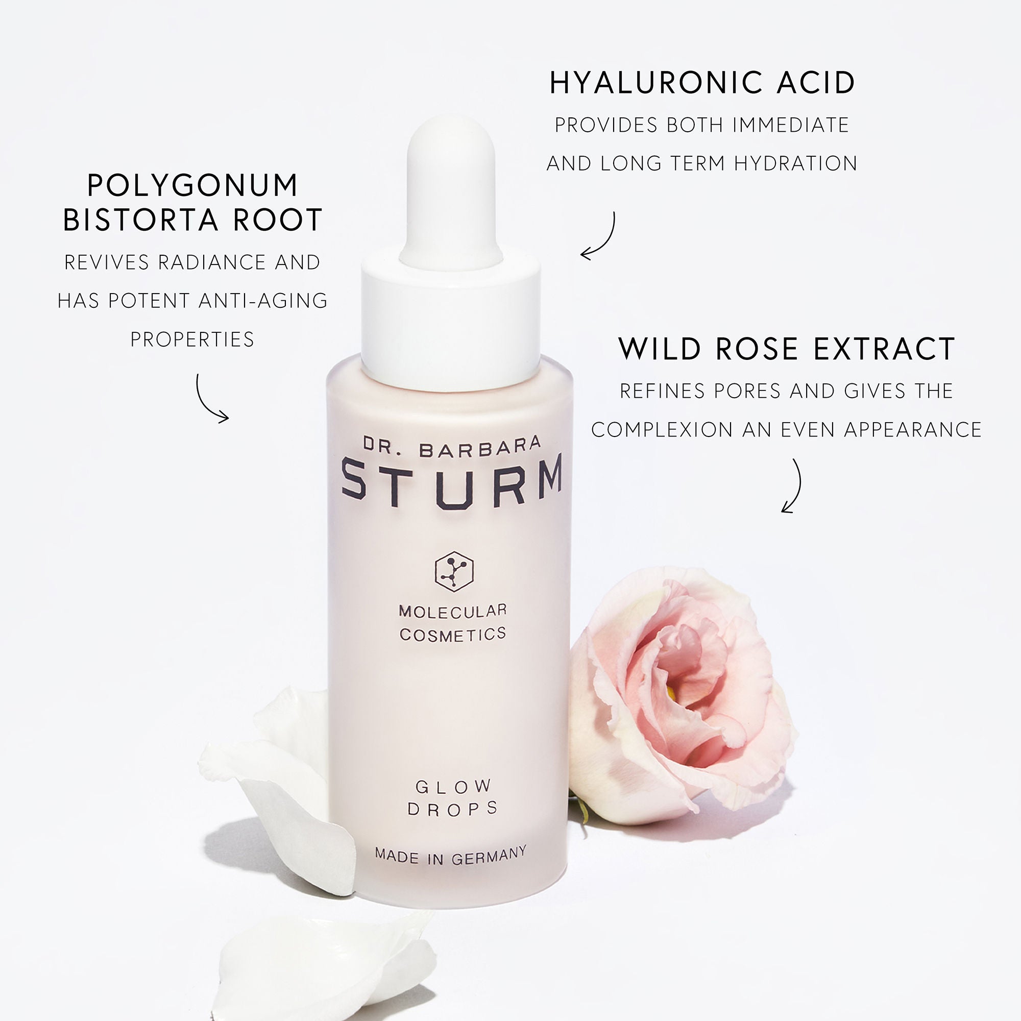 Dr. Barbara Sturm Glow Drops - Hyaluronic Acid Face Serum for Radiant Skin | Hydrating & Brightening Treatment for Day & Night Use | Perfect for Dry Skin & Anti-Aging Routine