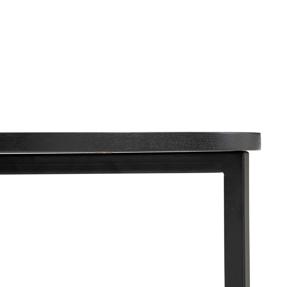 Round Side Table 46cm - Modern Black End Table for Living Room, Bedroom, or Office - Turner Furniture for Small Spaces & Home Decor