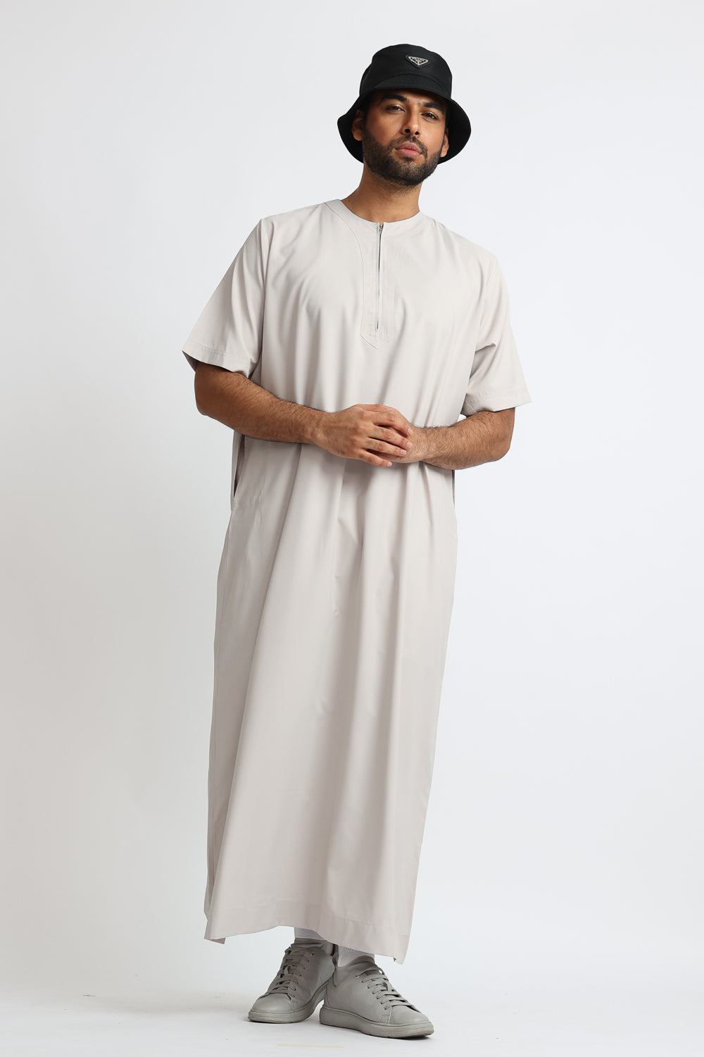 Stylish Mercury Half Sleeve Thobe for Men - Lightweight & Comfortable Islamic Clothing - Perfect for Prayer, Eid & Special Occasions